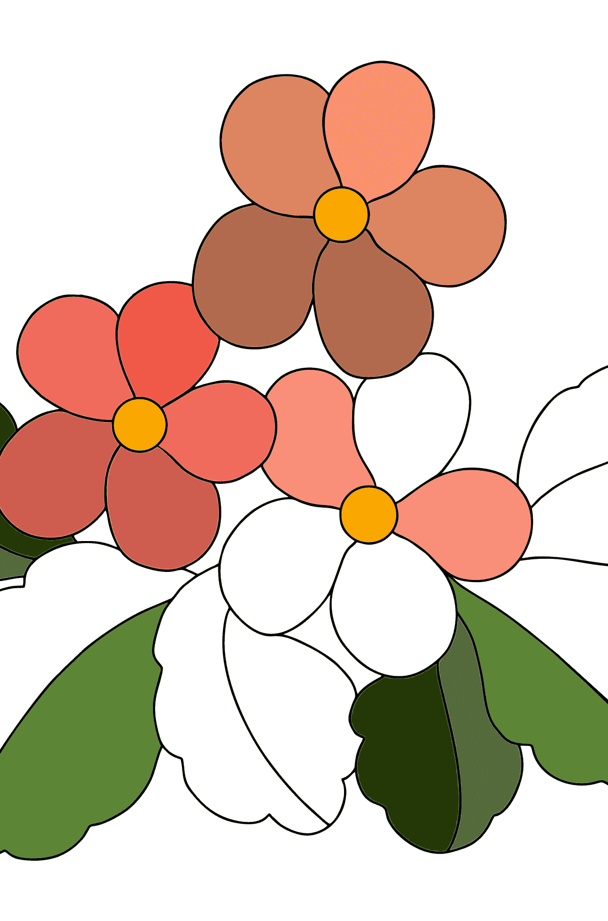 Tegning til farvning første forårsblomster - Tegninger til farvelægning for børn