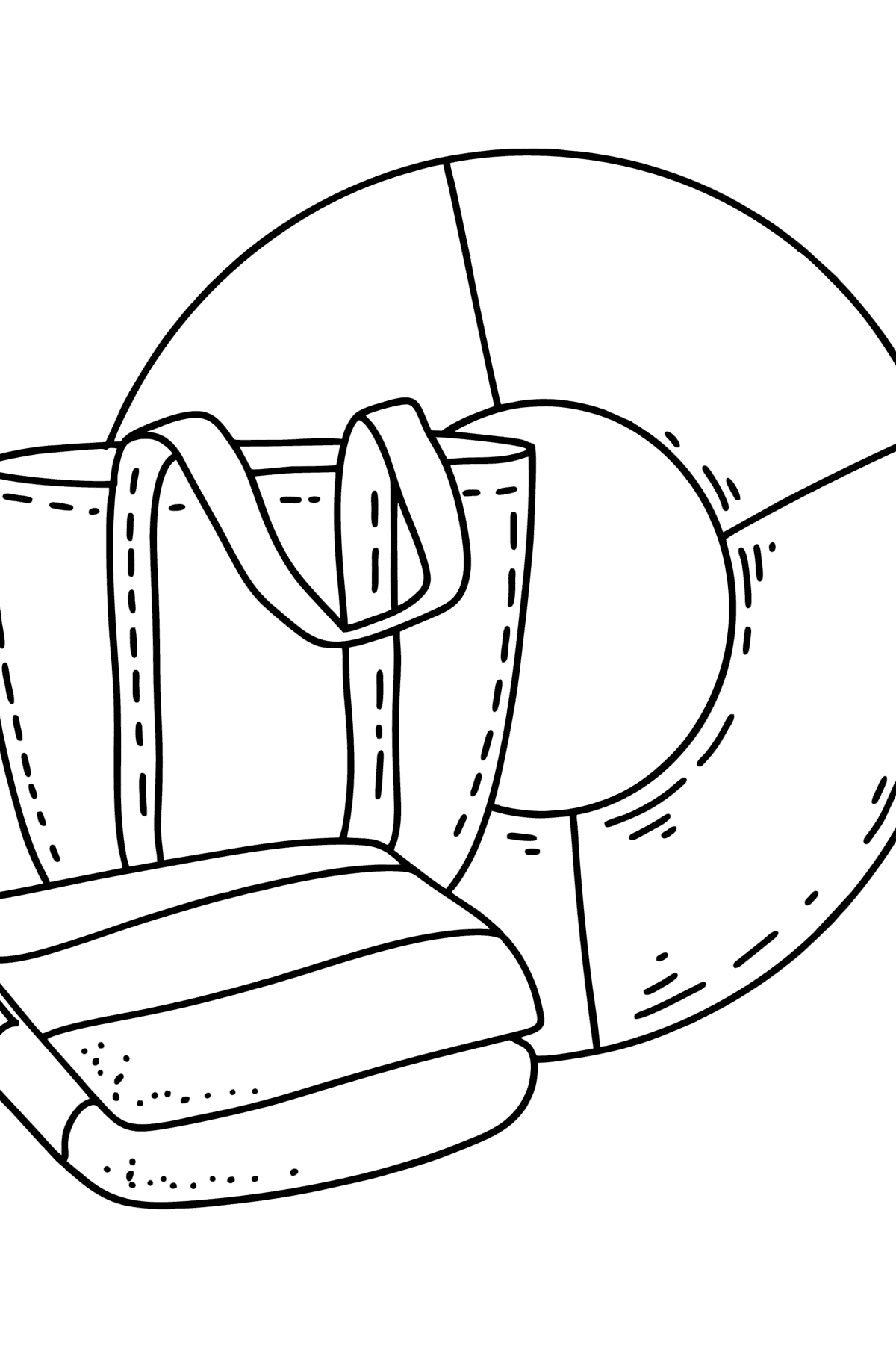 Coloring page Beach: bag and lifebuoy - Coloring Pages for Kids