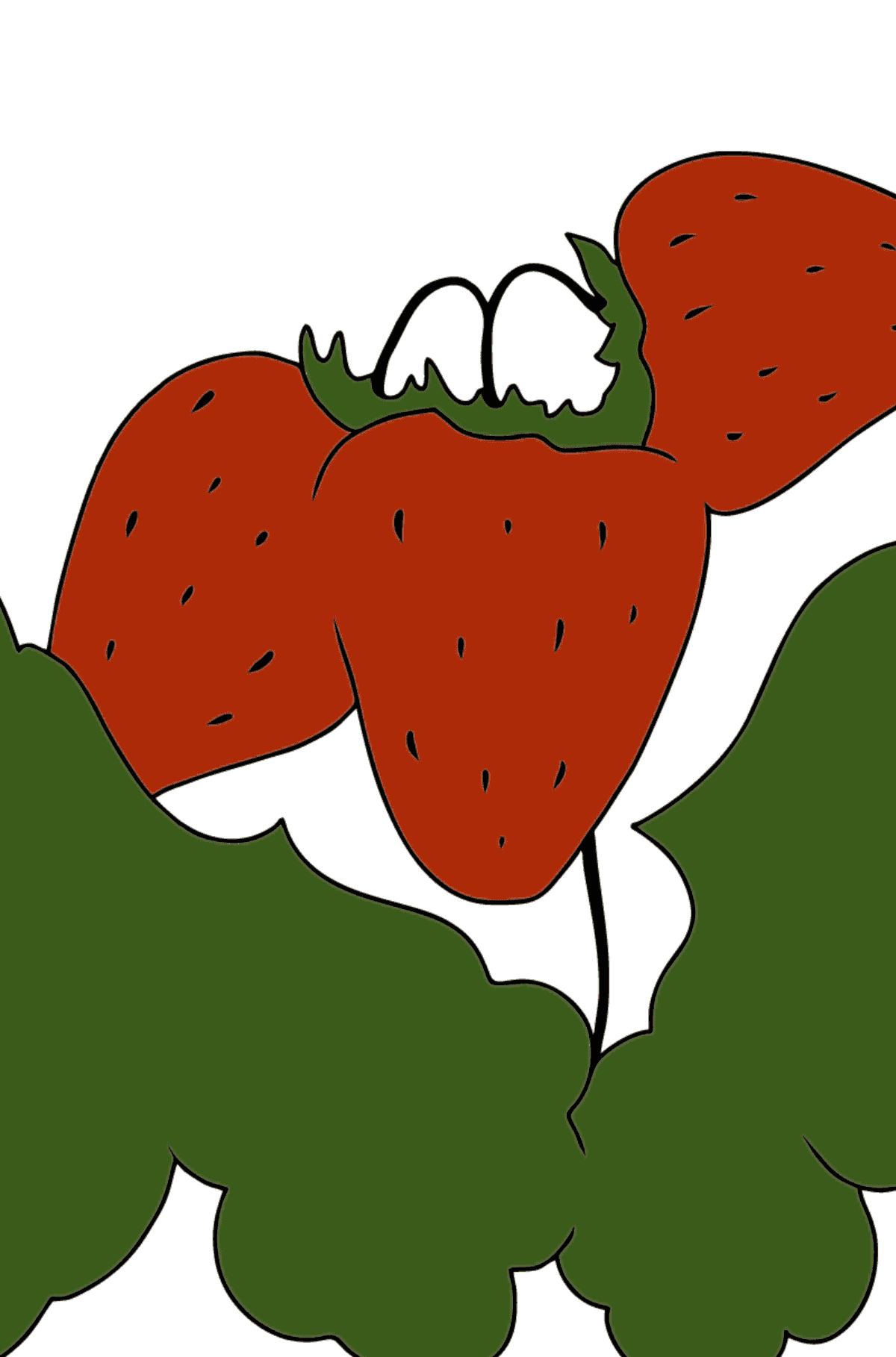 Desenho para colorir de morango para crianças - Colorir por Números para Crianças