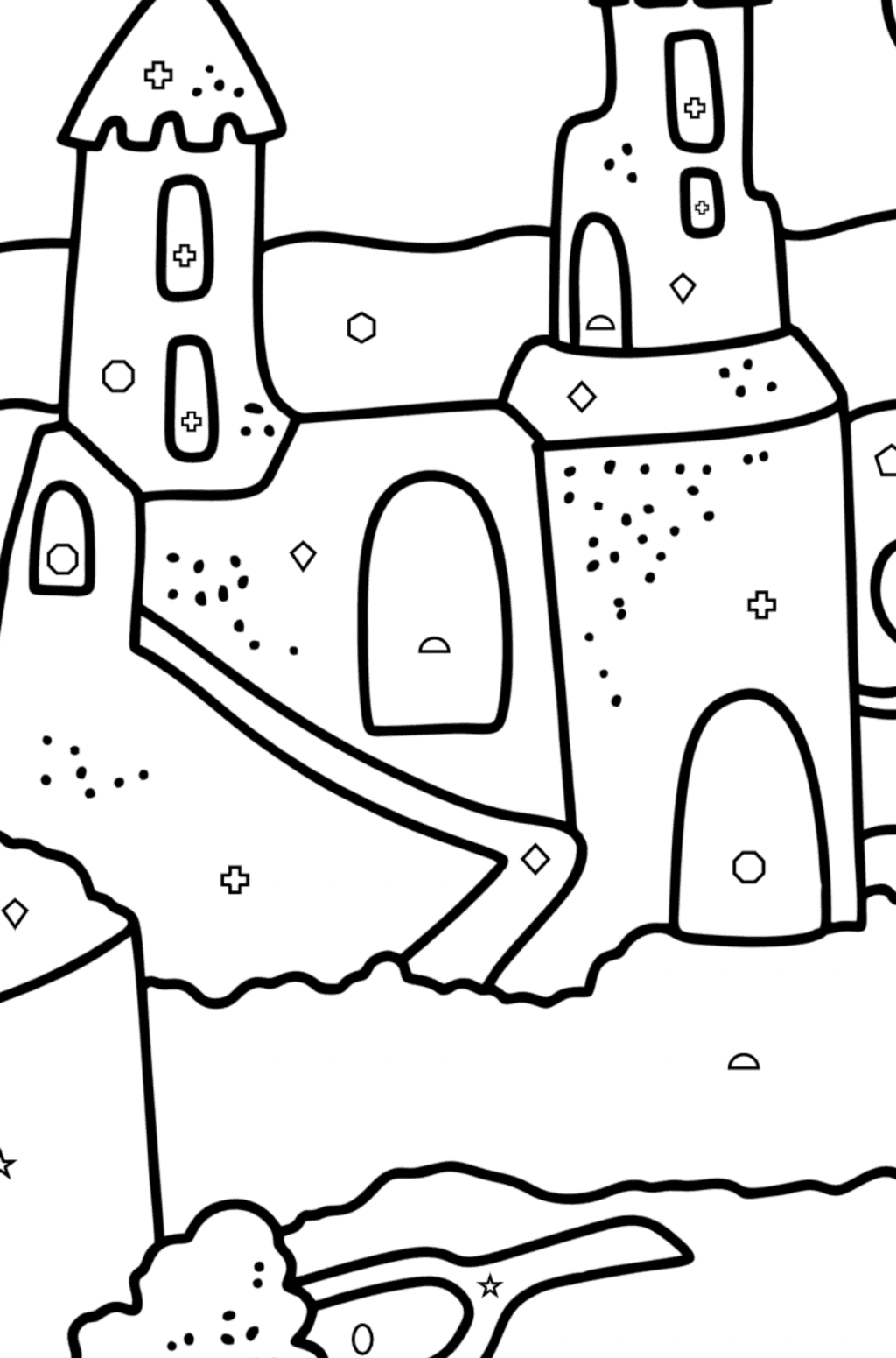 Summer Coloring page Sandcastle ??? Online and Print for Free!