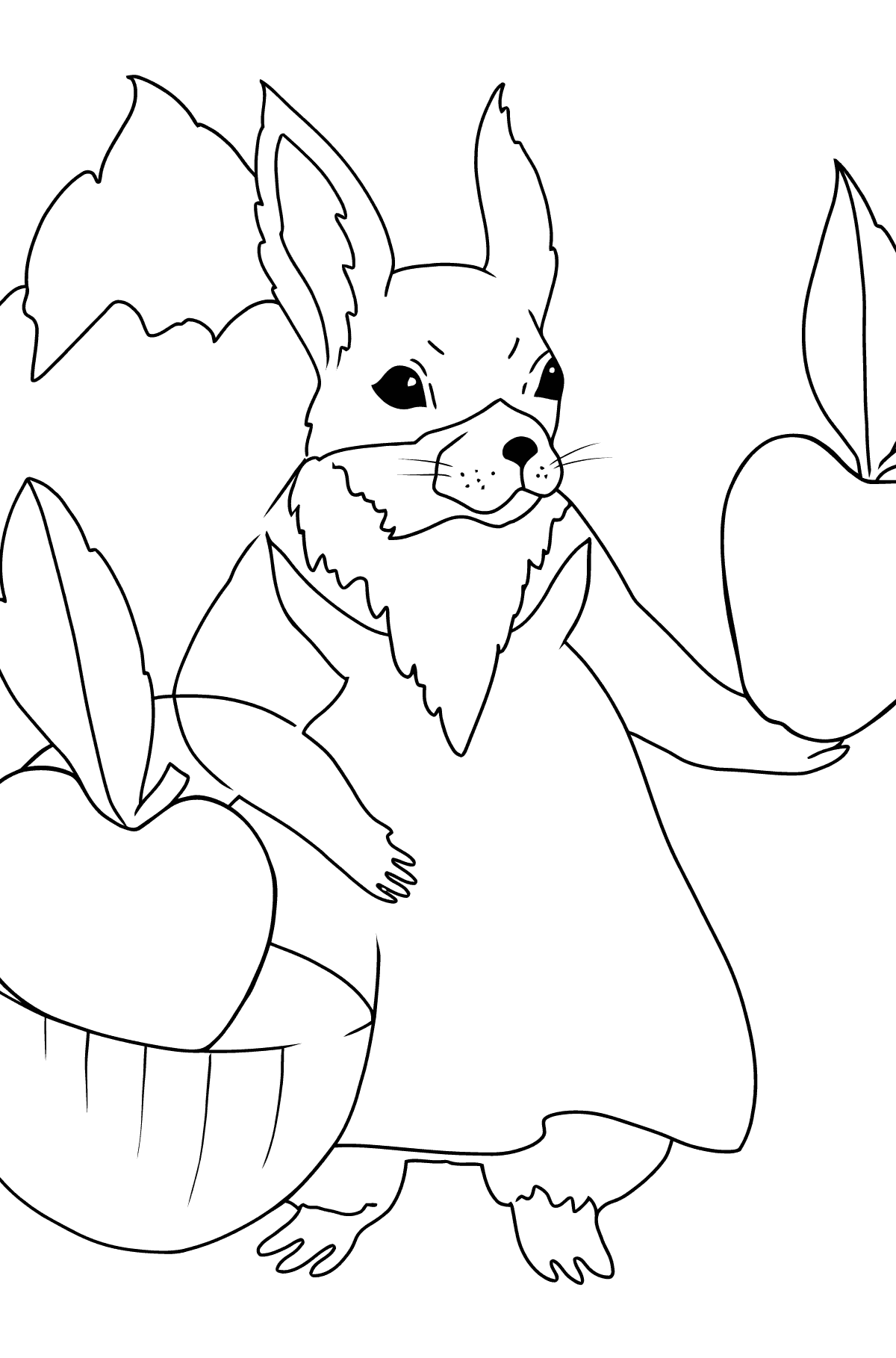 Desen de colorat veverițe fermecătoare - Desene de colorat pentru copii