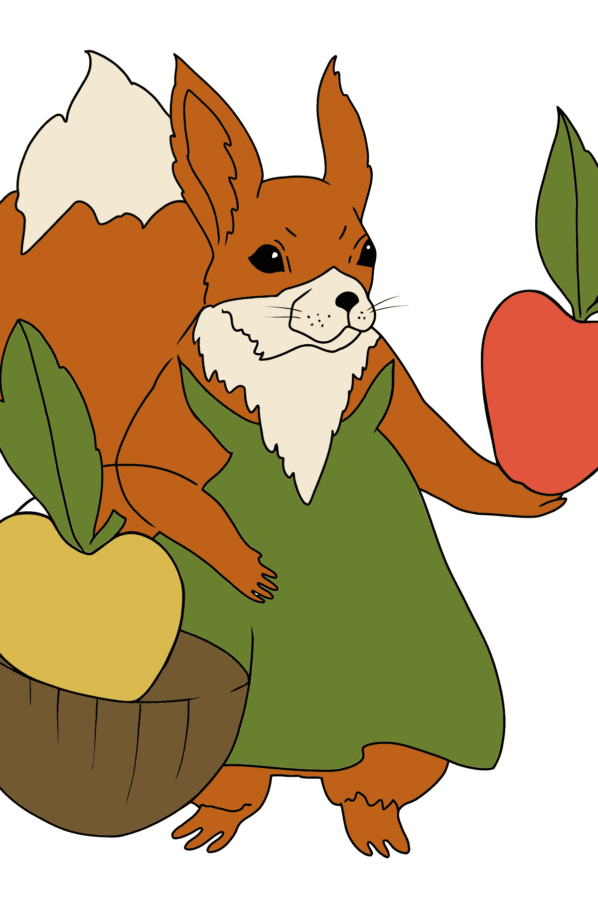 Eichhörnchen Ausmalbild für Kinder - Malvorlagen für Kinder