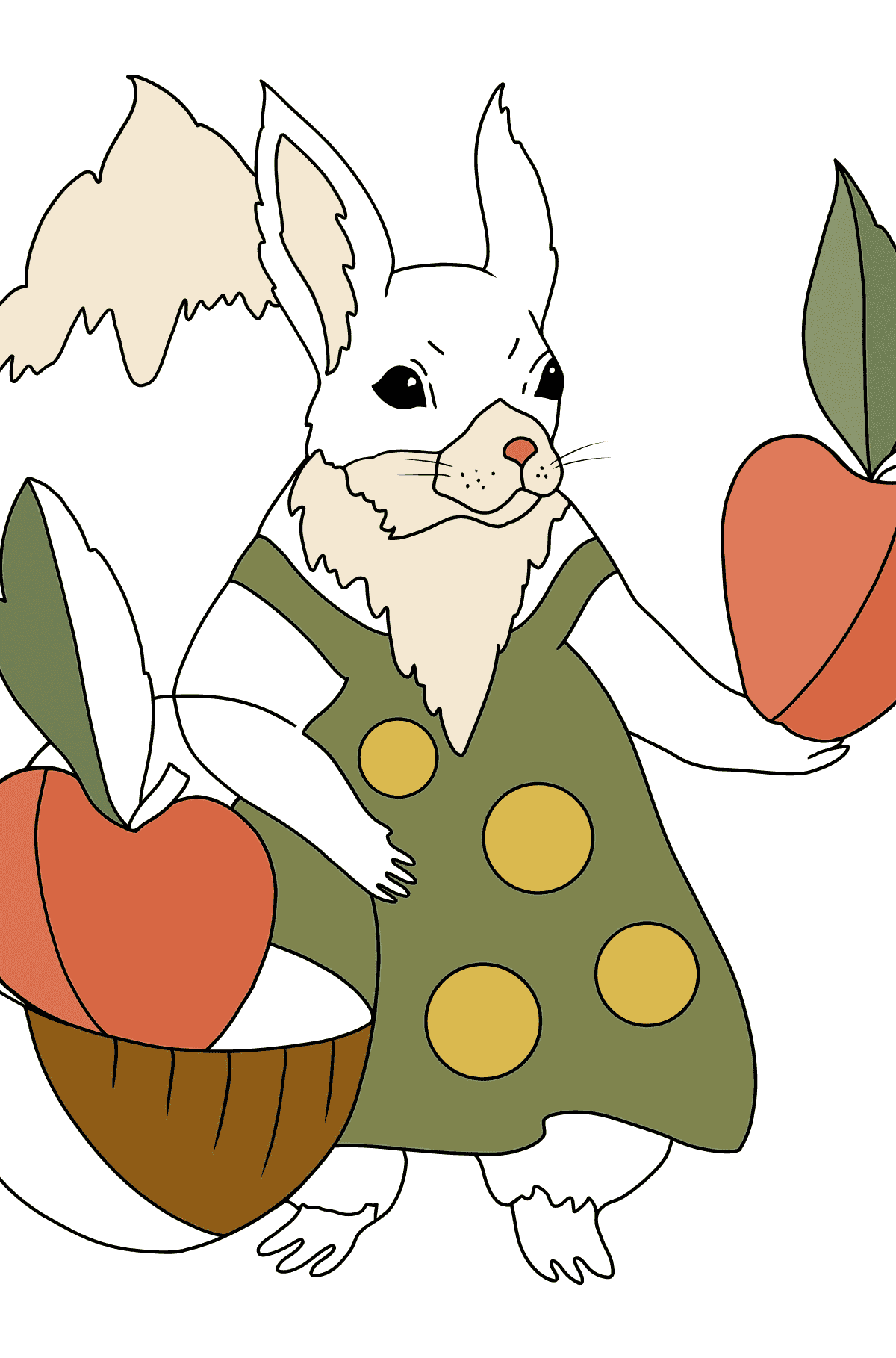Desen de colorat vara si veveritele - Desene de colorat pentru copii