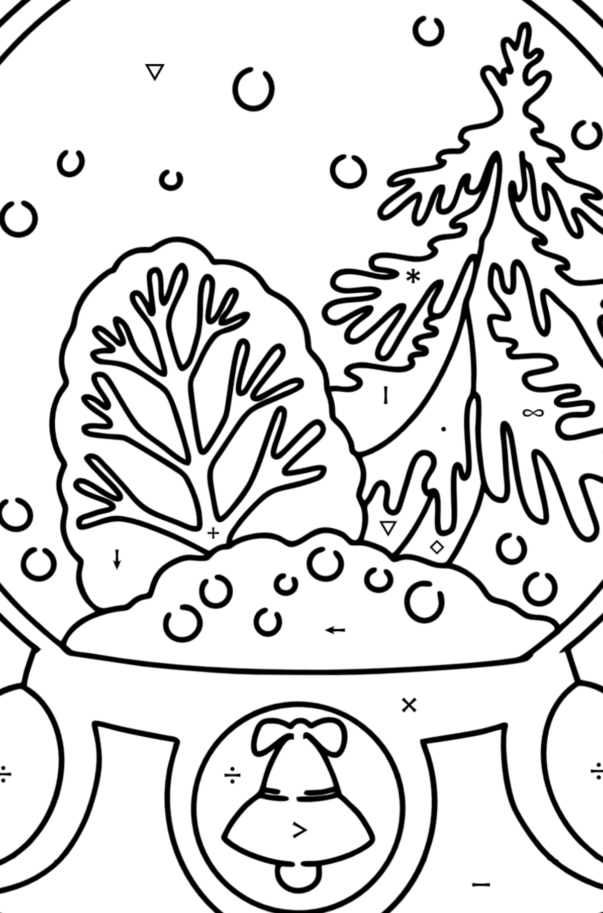 Snow Globe coloring page - Coloring by Symbols for Kids