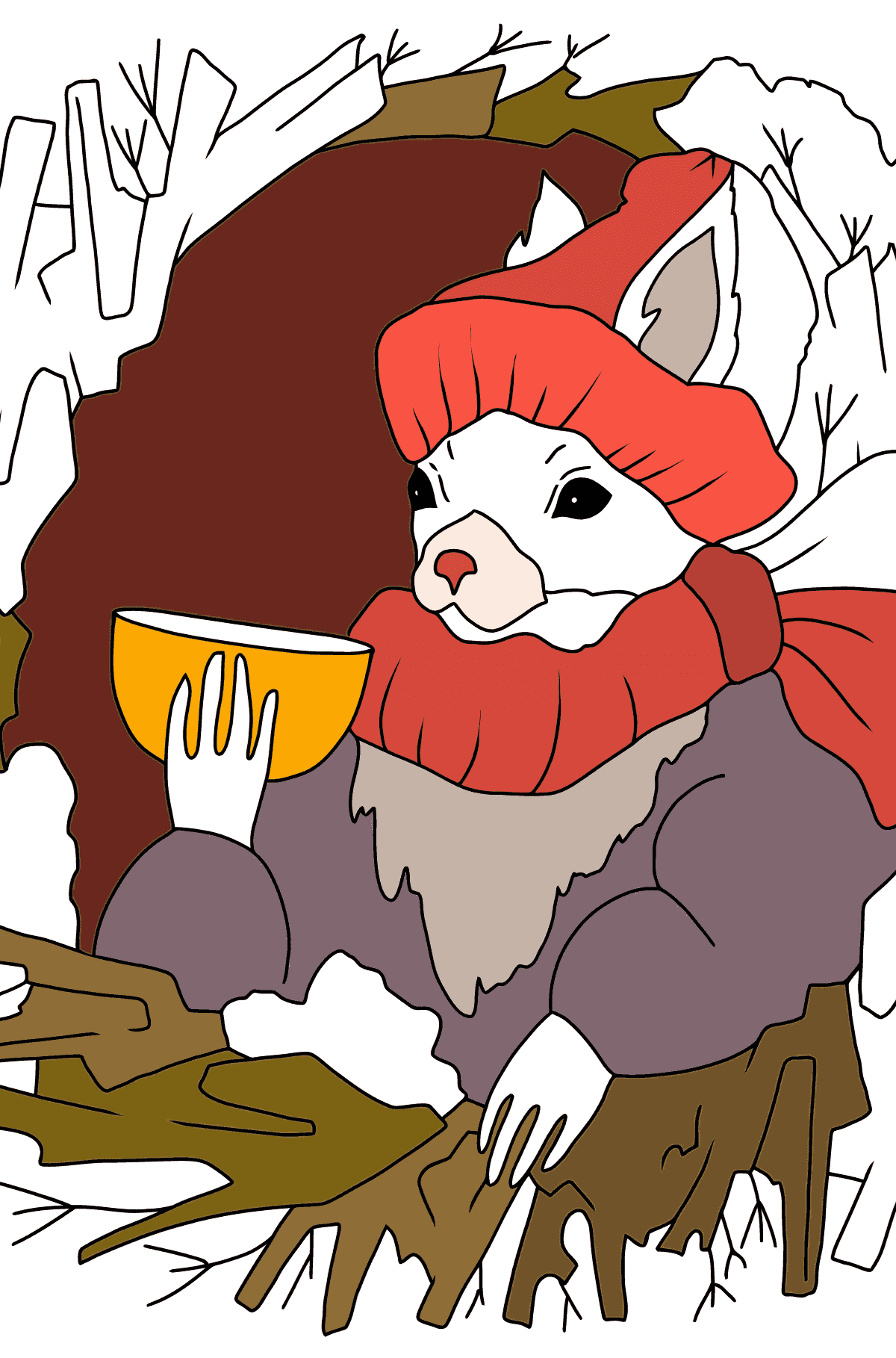 Desenho para colorir de esquilo para crianças - Desenhos para Colorir para Crianças