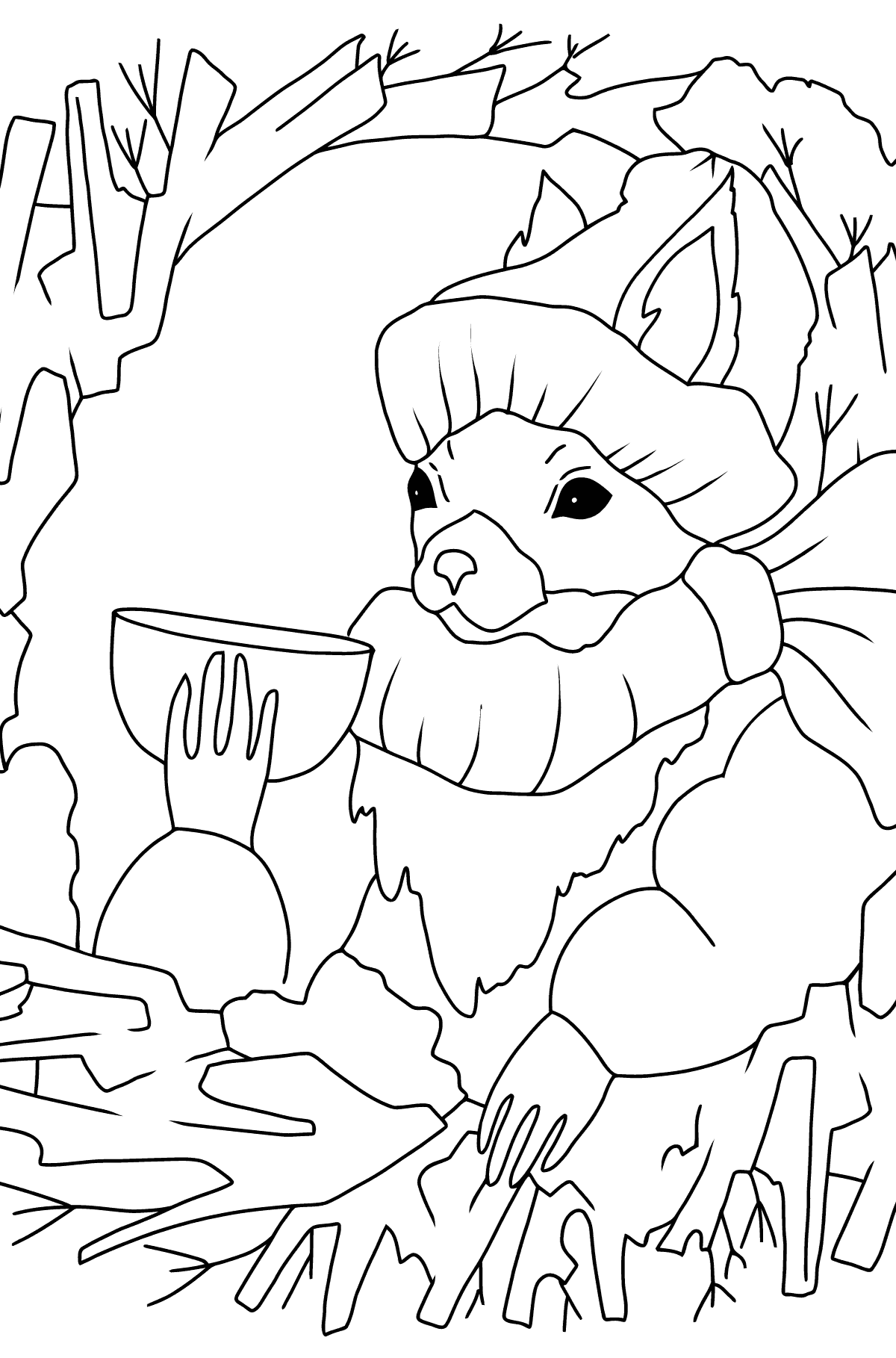 Squirrel coloring page for Toddlers ♥ Online and Print for Free