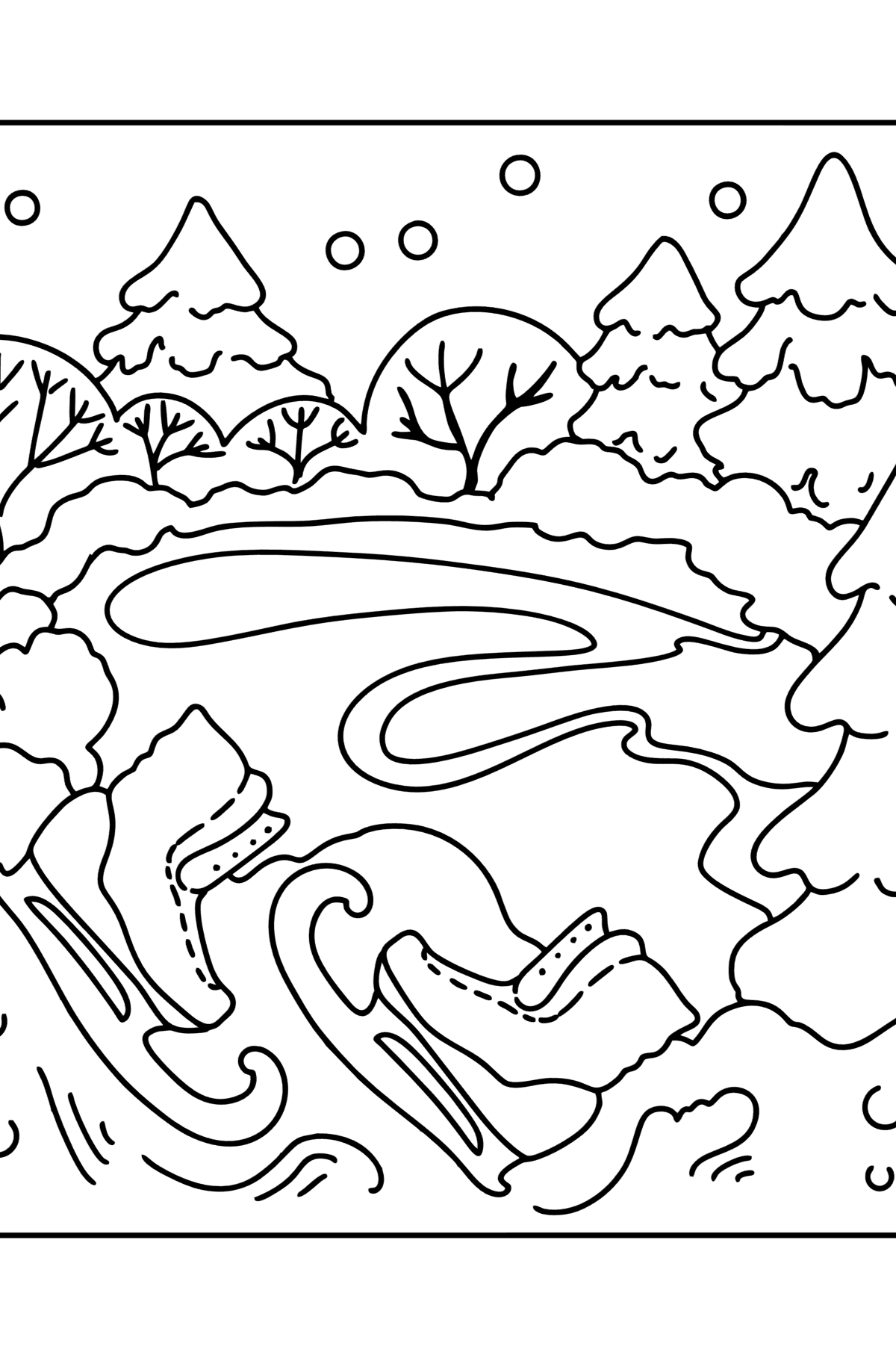 Coloring page - Winter and skates - Coloring Pages for Kids