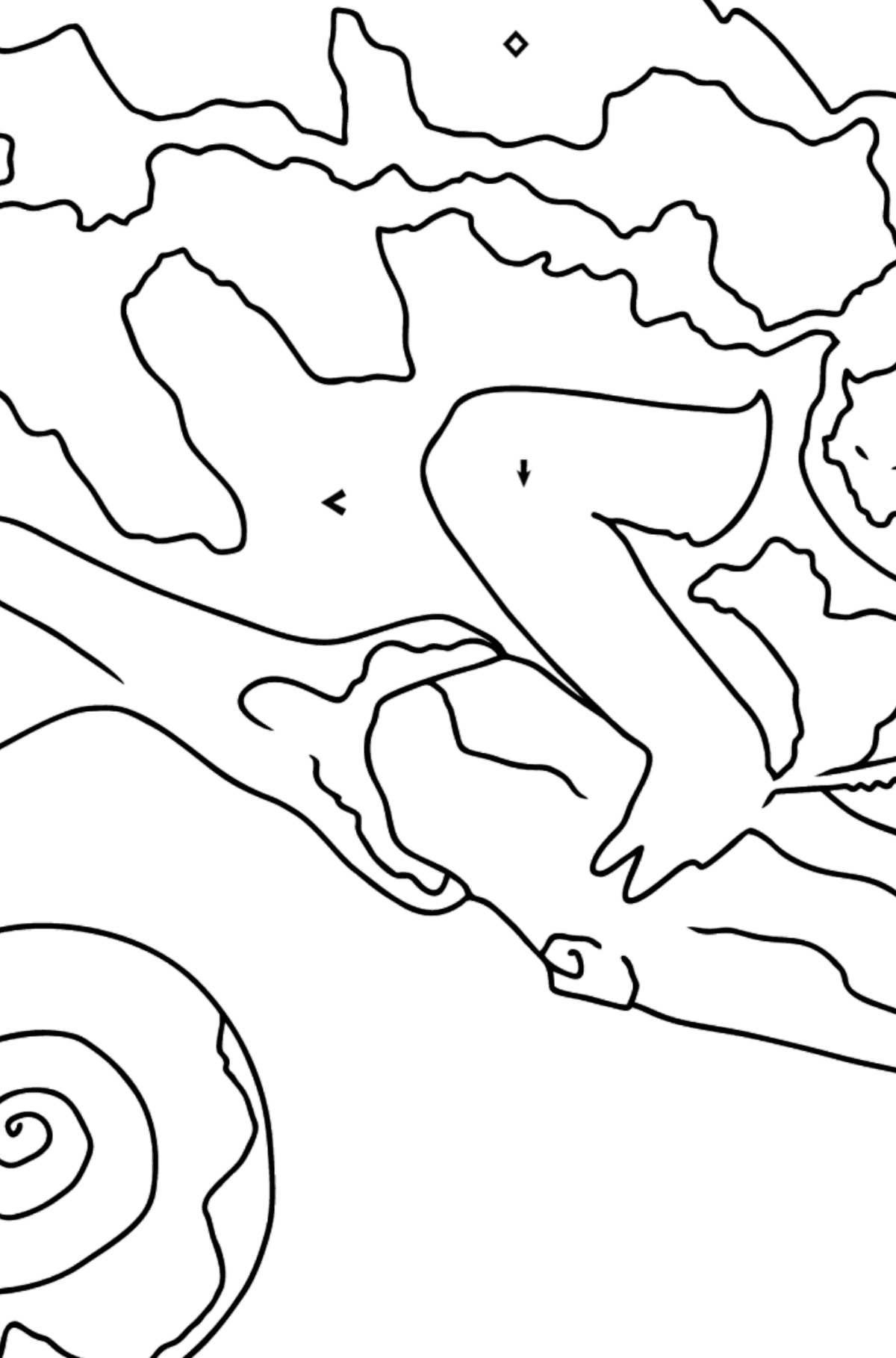 Desenhos para colorir de colorindo o camaleão pelos números  