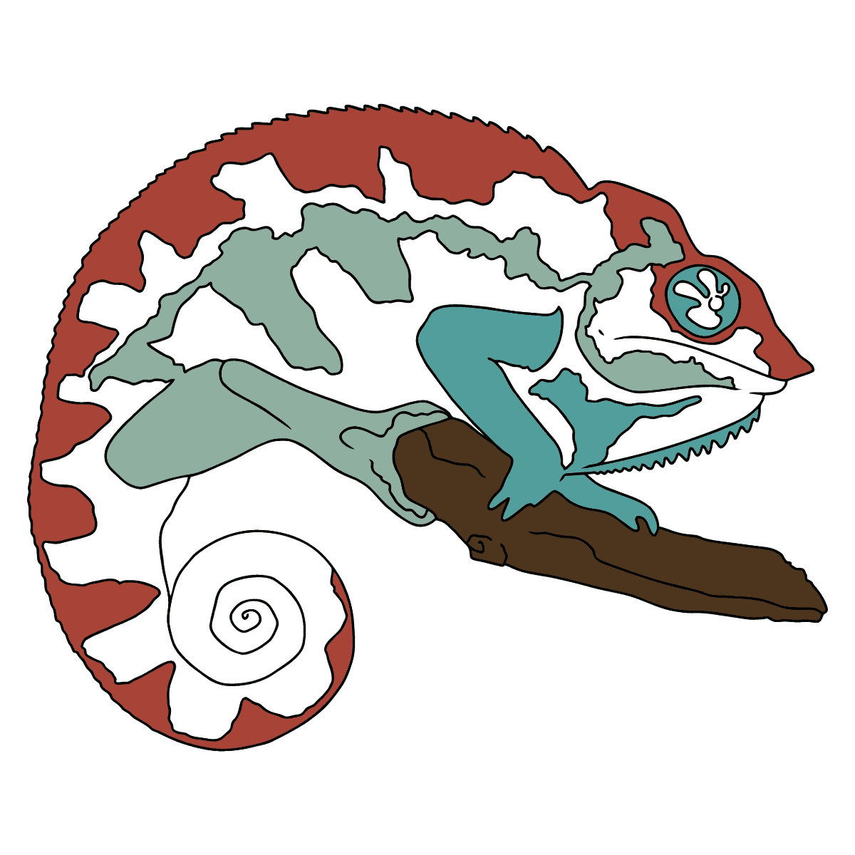 Online Coloring Page - A Chameleon ♥ Online and Print for Free!