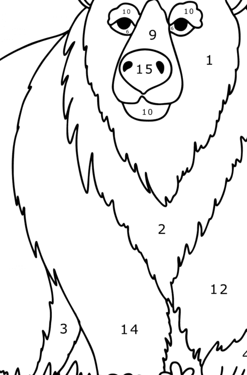 Boyama sayfası Asyada Boz Ayı | Coloring-for-Kids.com