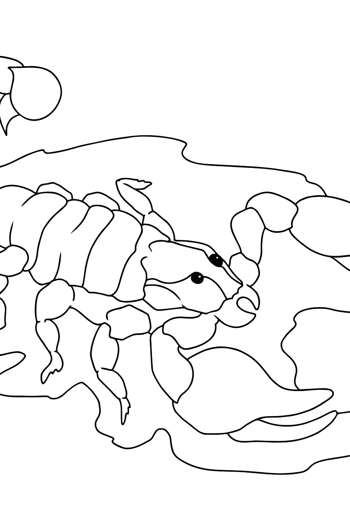 Kifestő fekete skorpió - Színező oldalak gyerekeknek