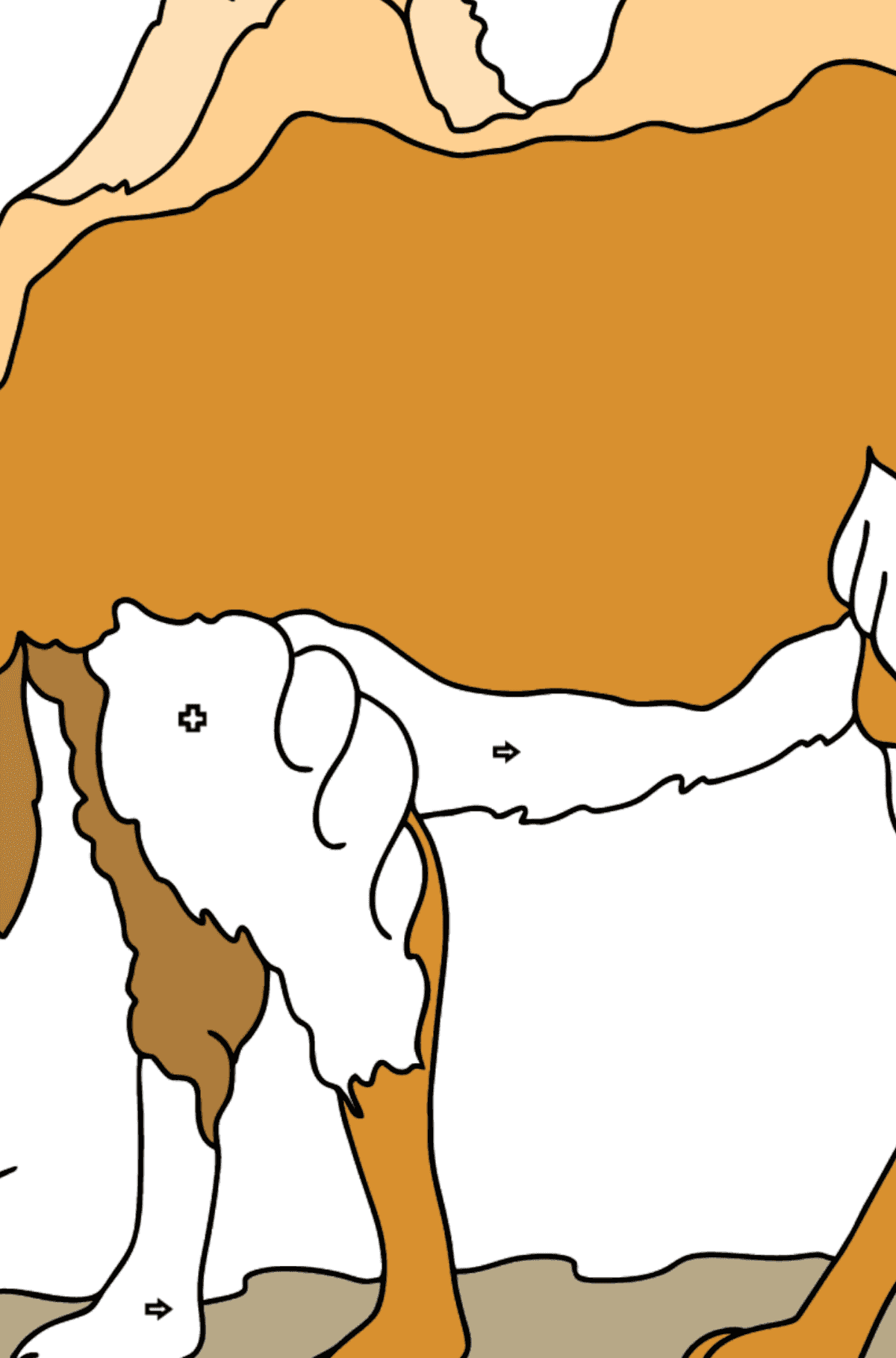 Dibujo para Colorear - Un Camello está Mirando a lo Lejos - Colorear por Formas Geométricas para Niños