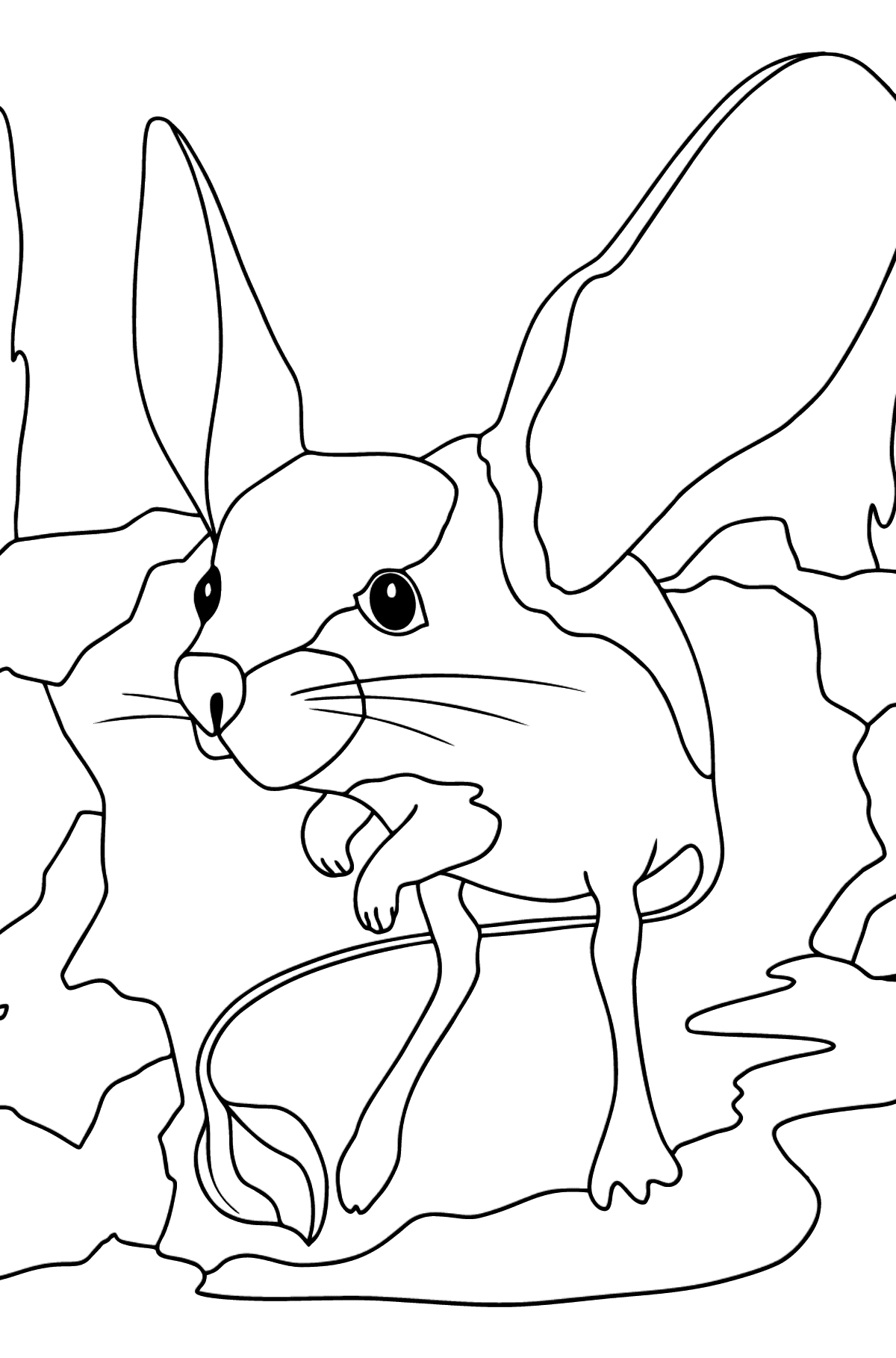 A Jerboa is Inspecting the Area Coloring Page - Coloring Pages for Kids