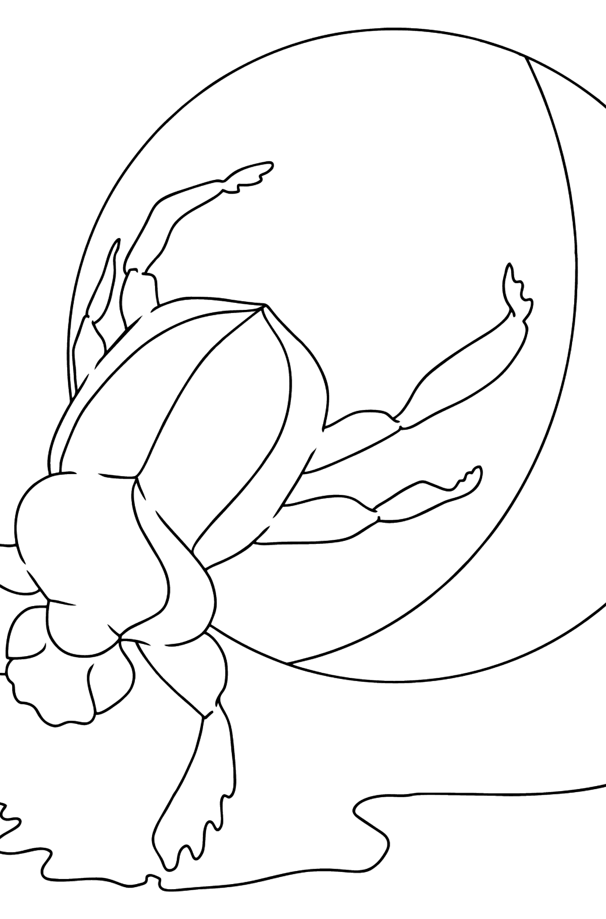A Scarab Beetle Coloring Page - Coloring Pages for Kids