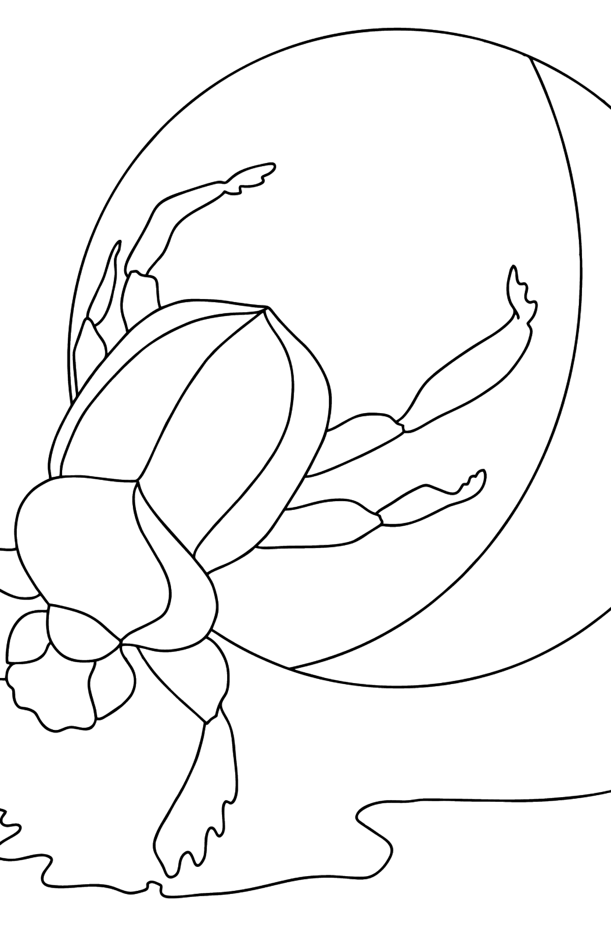 Coloring Page - A Scarab Beetle or a Symbol of Renewal - Coloring Pages for Kids