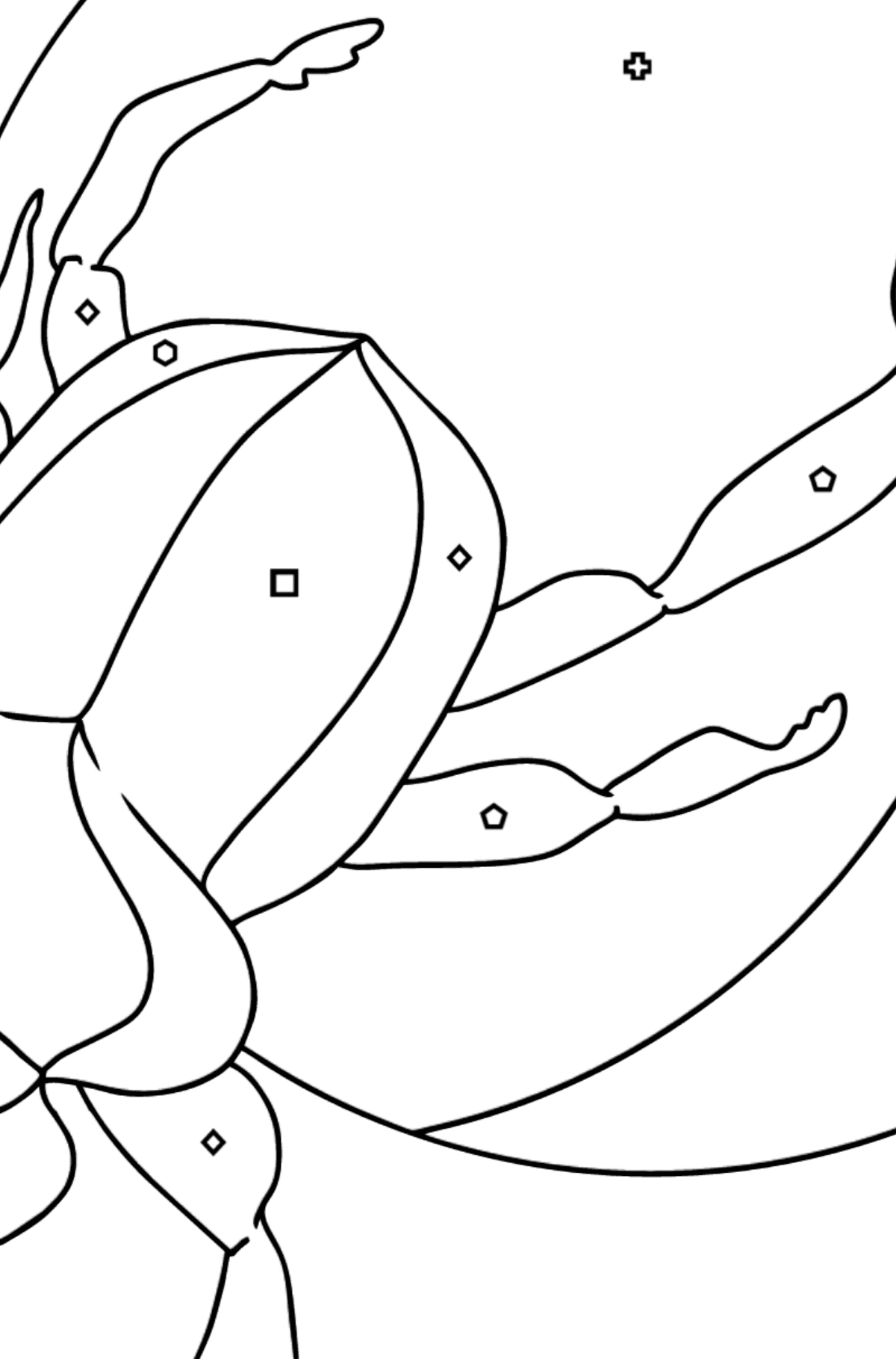 Tegning til farvning Scarab bille - Farvelægning af geometriske figurer for børn