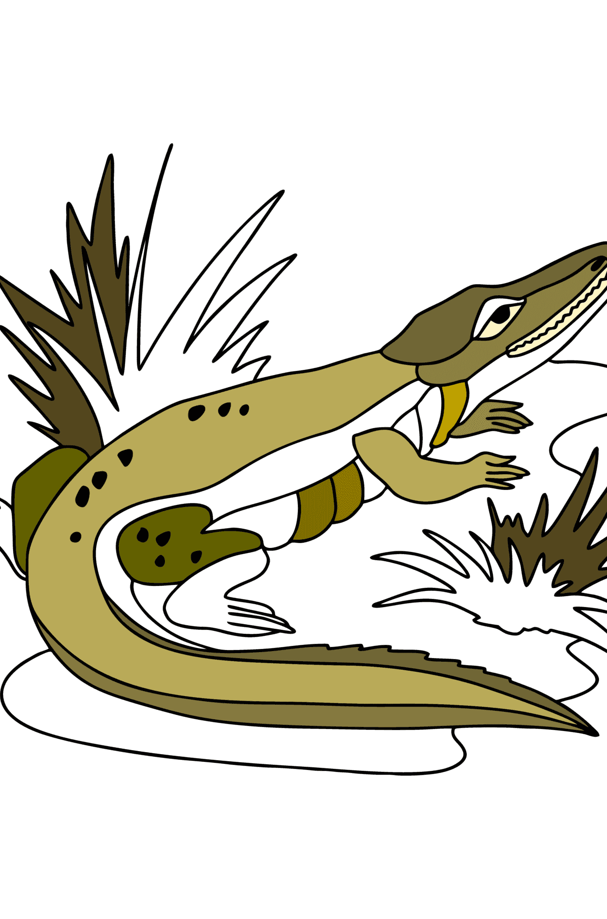 Målarbild Krokodildjungel - Målarbilder För barn