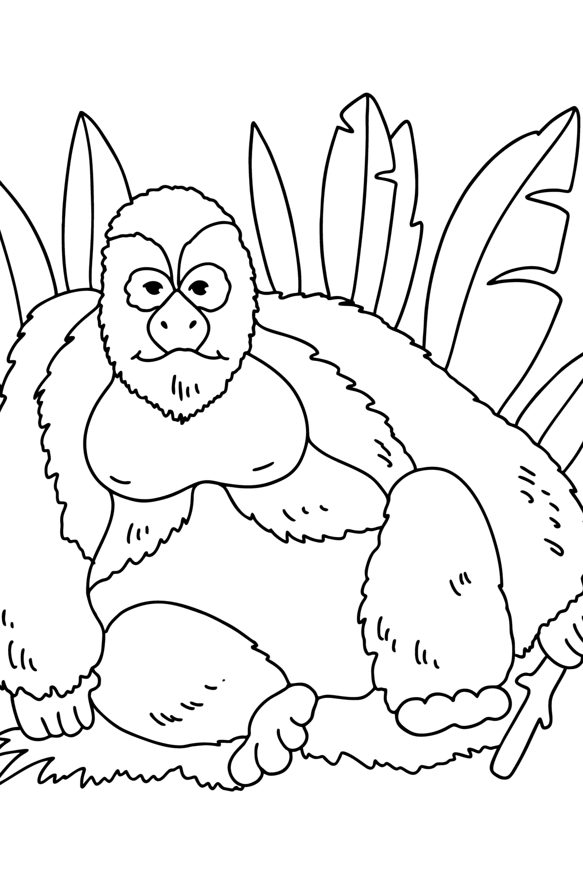Tegning til fargelegging Gorilla - Tegninger til fargelegging for barn