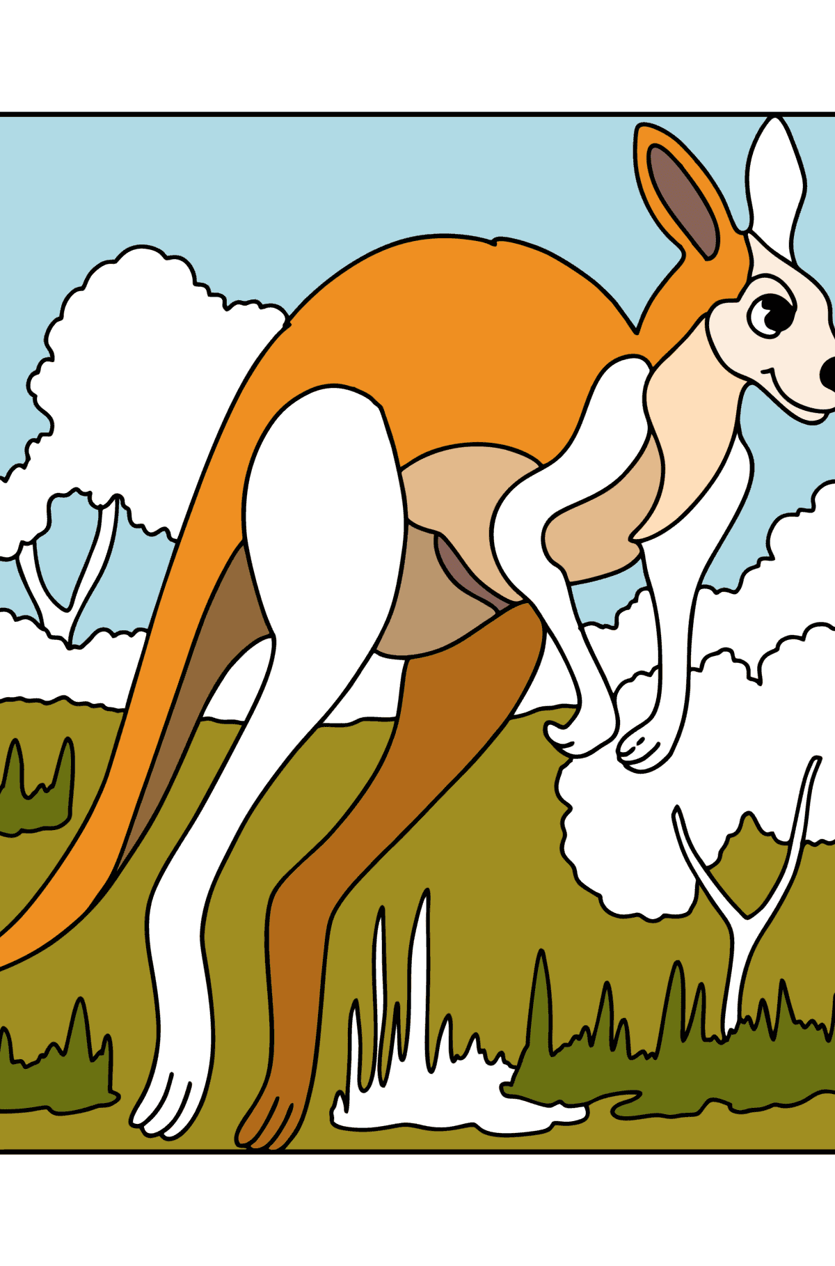 Graues Känguru ausmalbild - Malvorlagen für Kinder