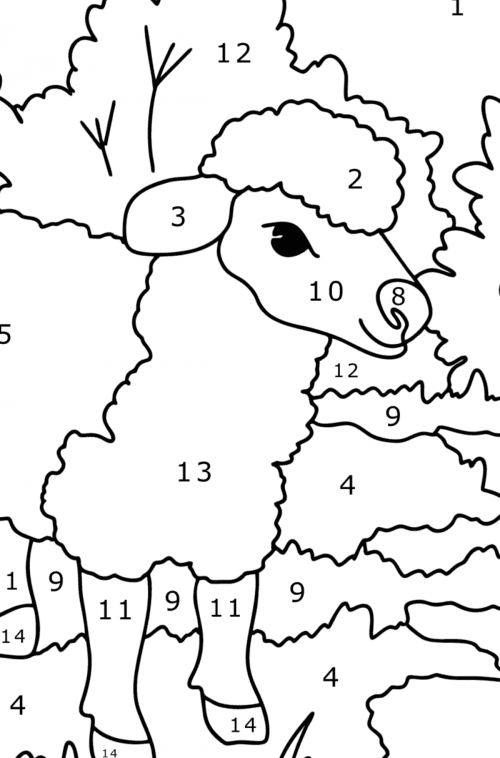 Lamb сoloring page for Kids ♥ Online and Print for Free!
