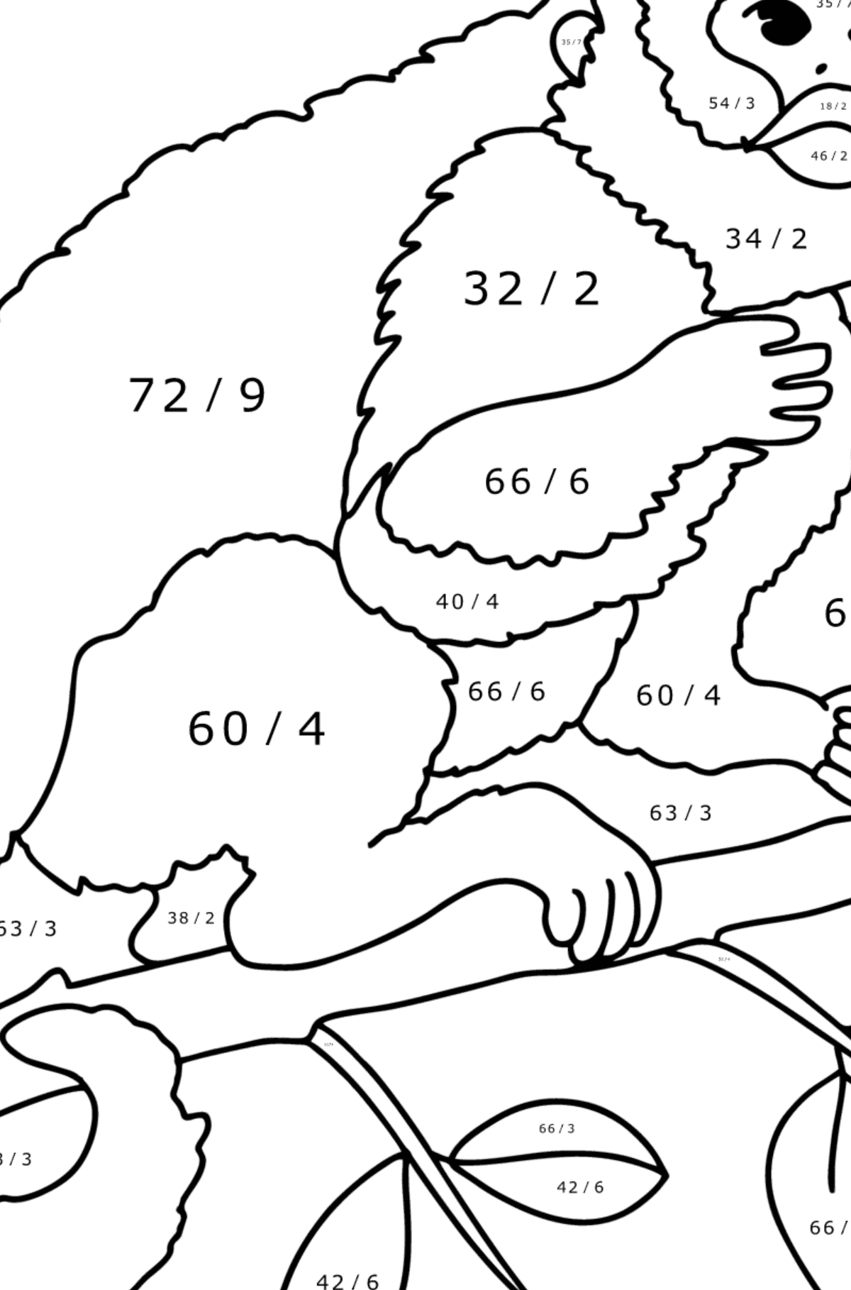 Desenho para colorir de macaco em uma árvore com um chapéu