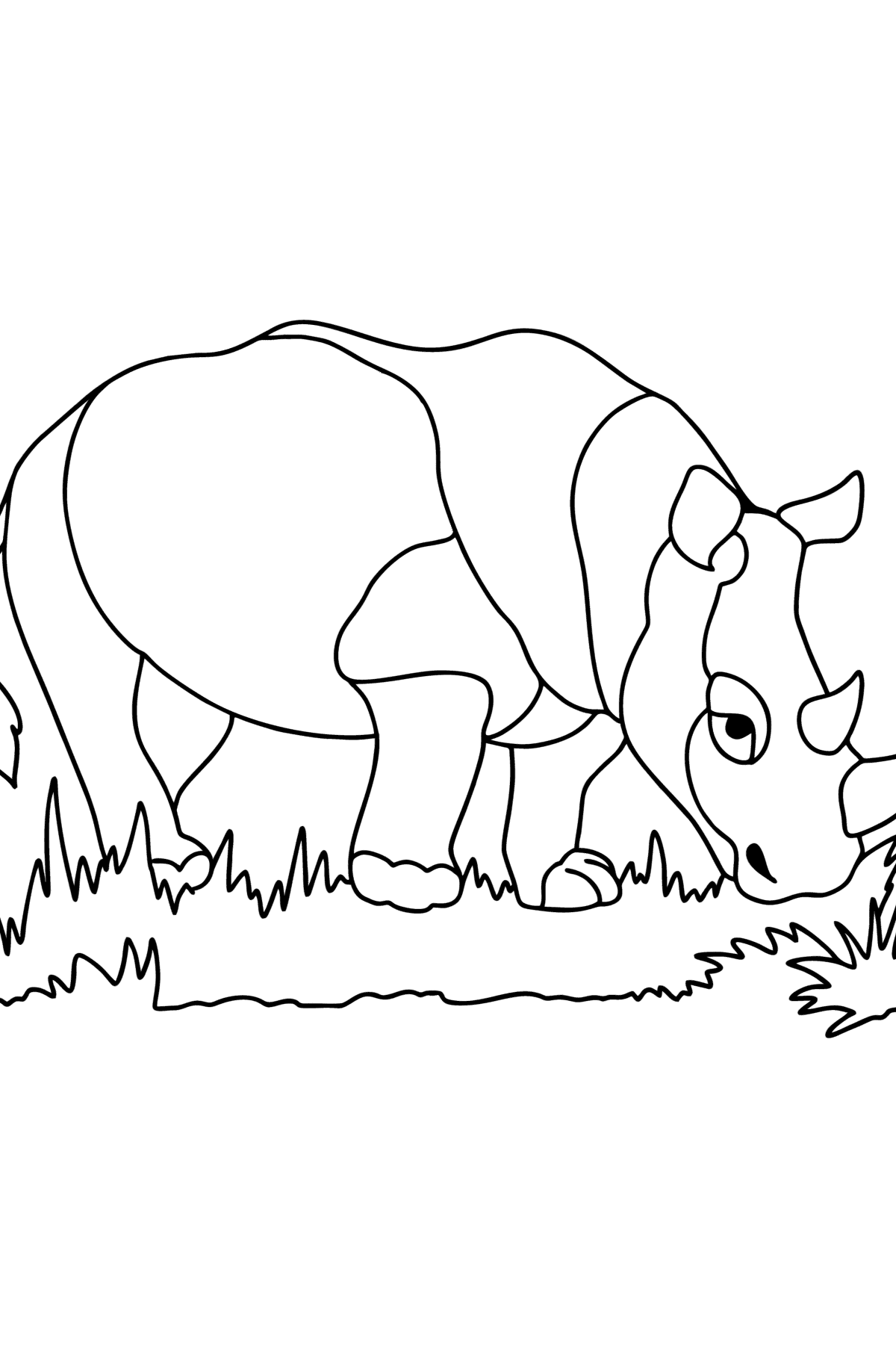 Раскраска Носорог в Саванне - Картинки для Детей