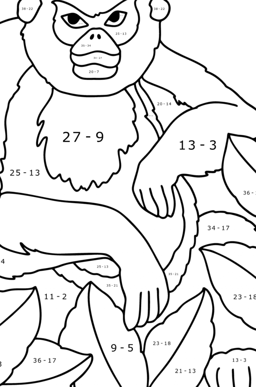monkey-rhinopithecus-oloring-page-online-and-print-for-free