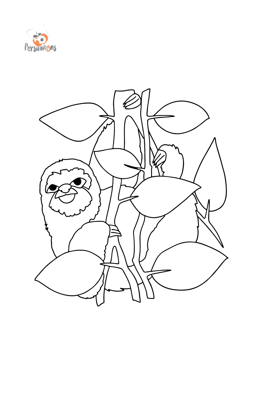 Faultier-Dschungel ausmalbild ♥ Drucken und online!