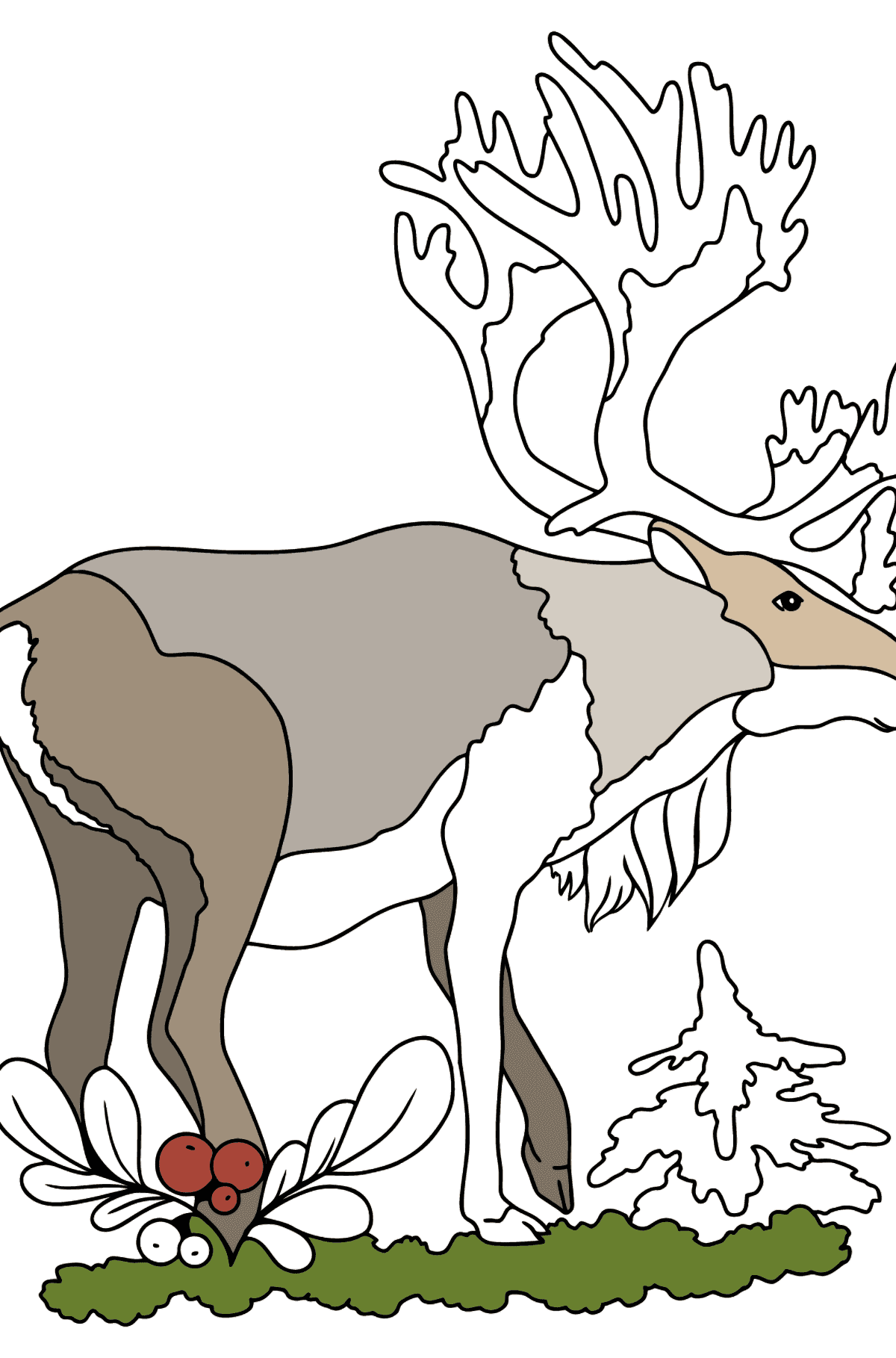 Раскраска Олень (сложно) - Картинки для Детей