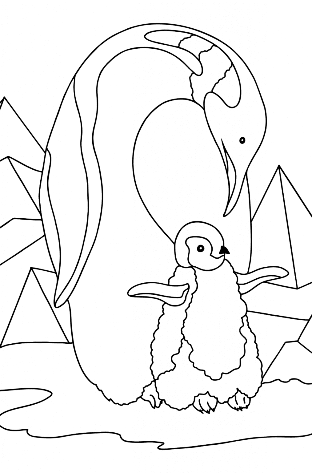 Print Coloring Pages with Animals in the Snow and Ice