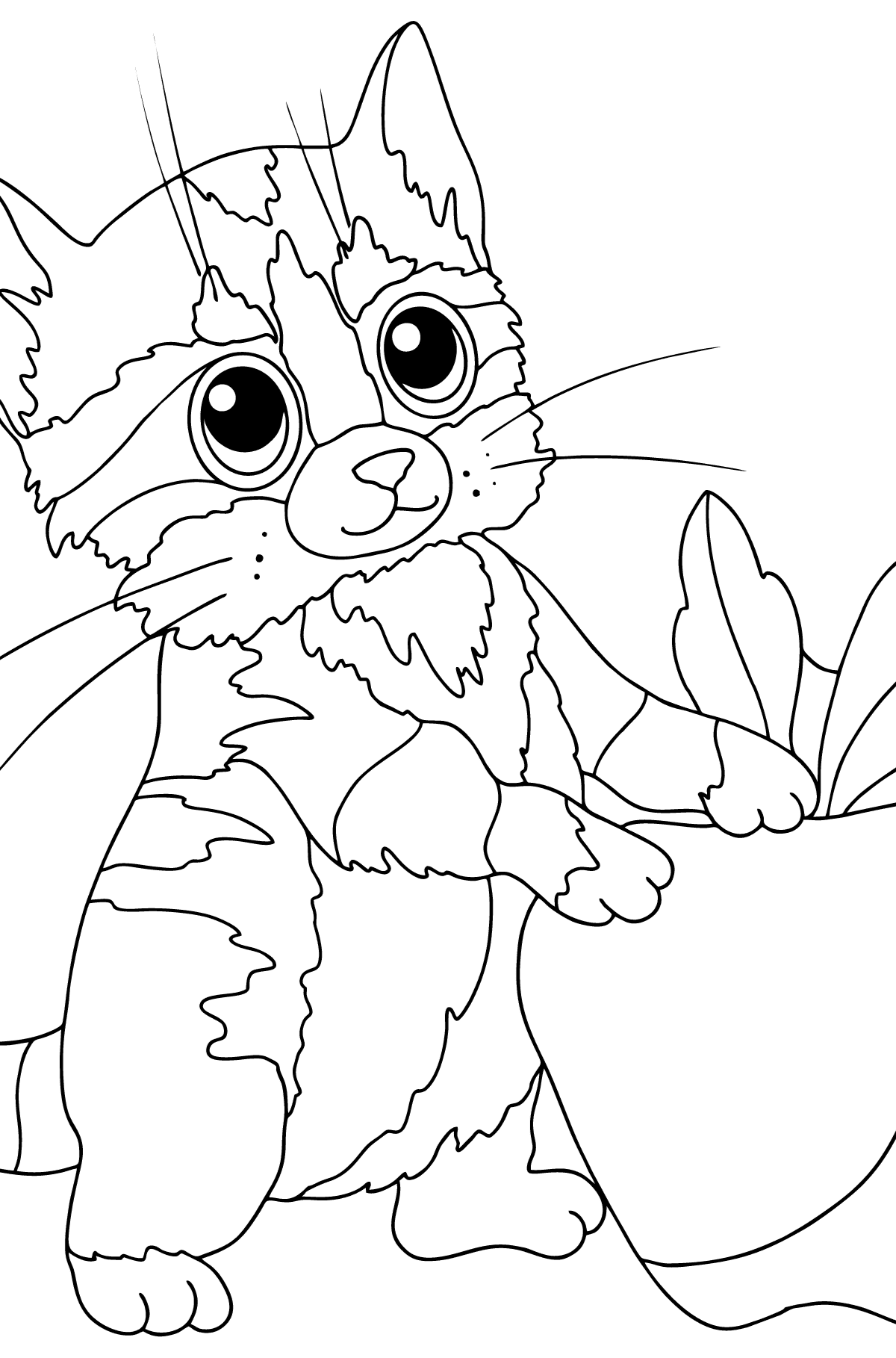 Desenhos simples para crianças para colorir de Gatos - Gatos - Coloring  Pages for Adults