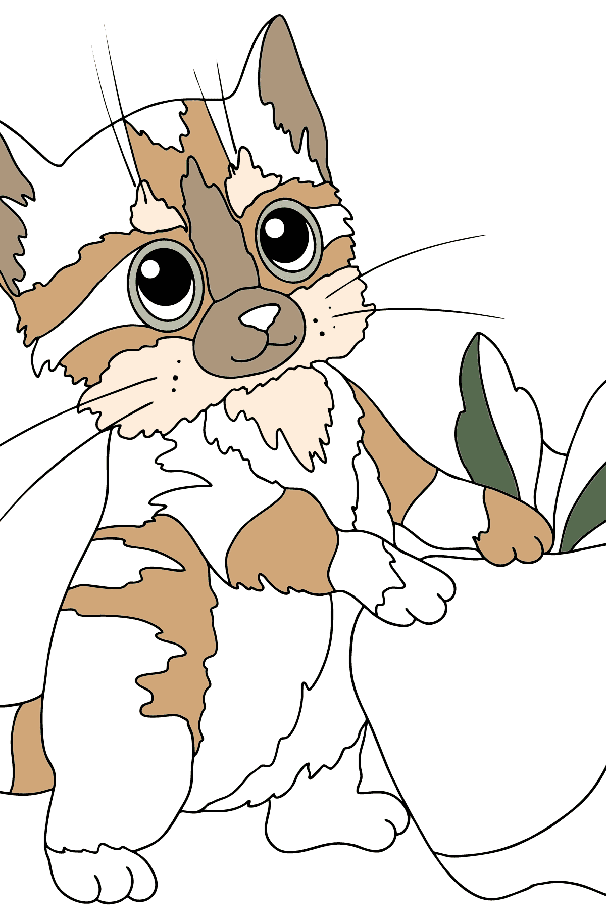 Página para colorear de gato mascota - Dibujos para Colorear para Niños