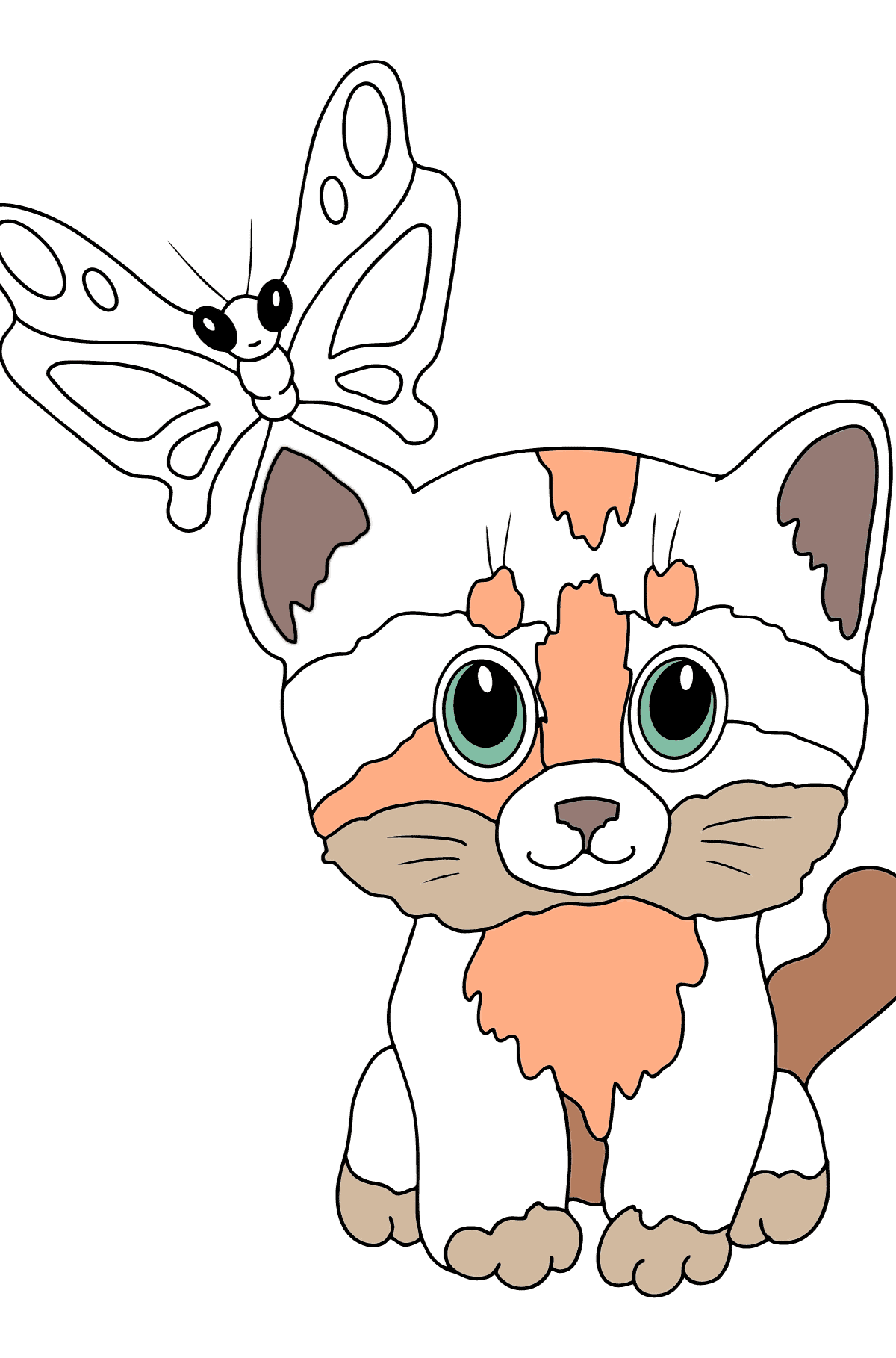 Coloriage Doux chaton - Coloriages pour les Enfants