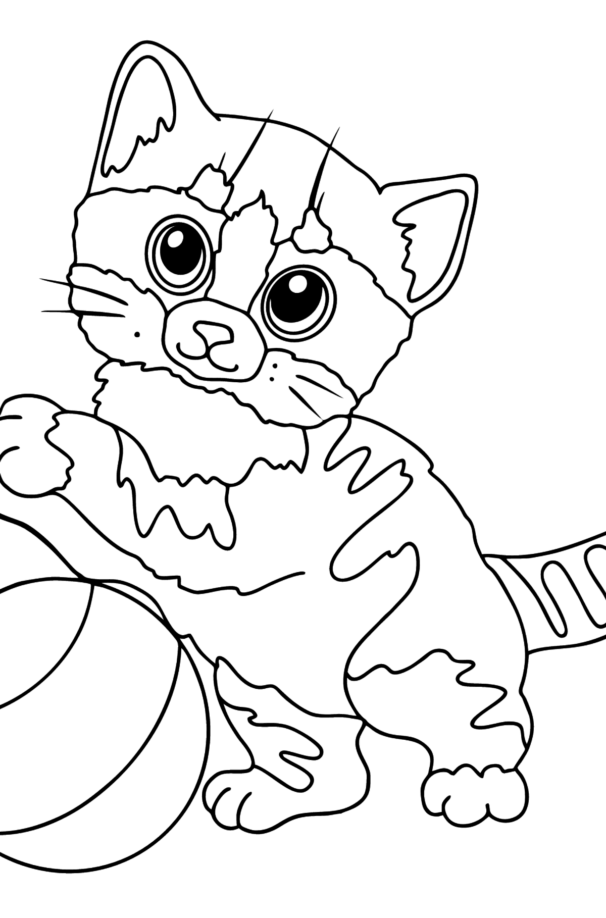 Gatito gracioso para colorear dibujo - Dibujos para Colorear para Niños