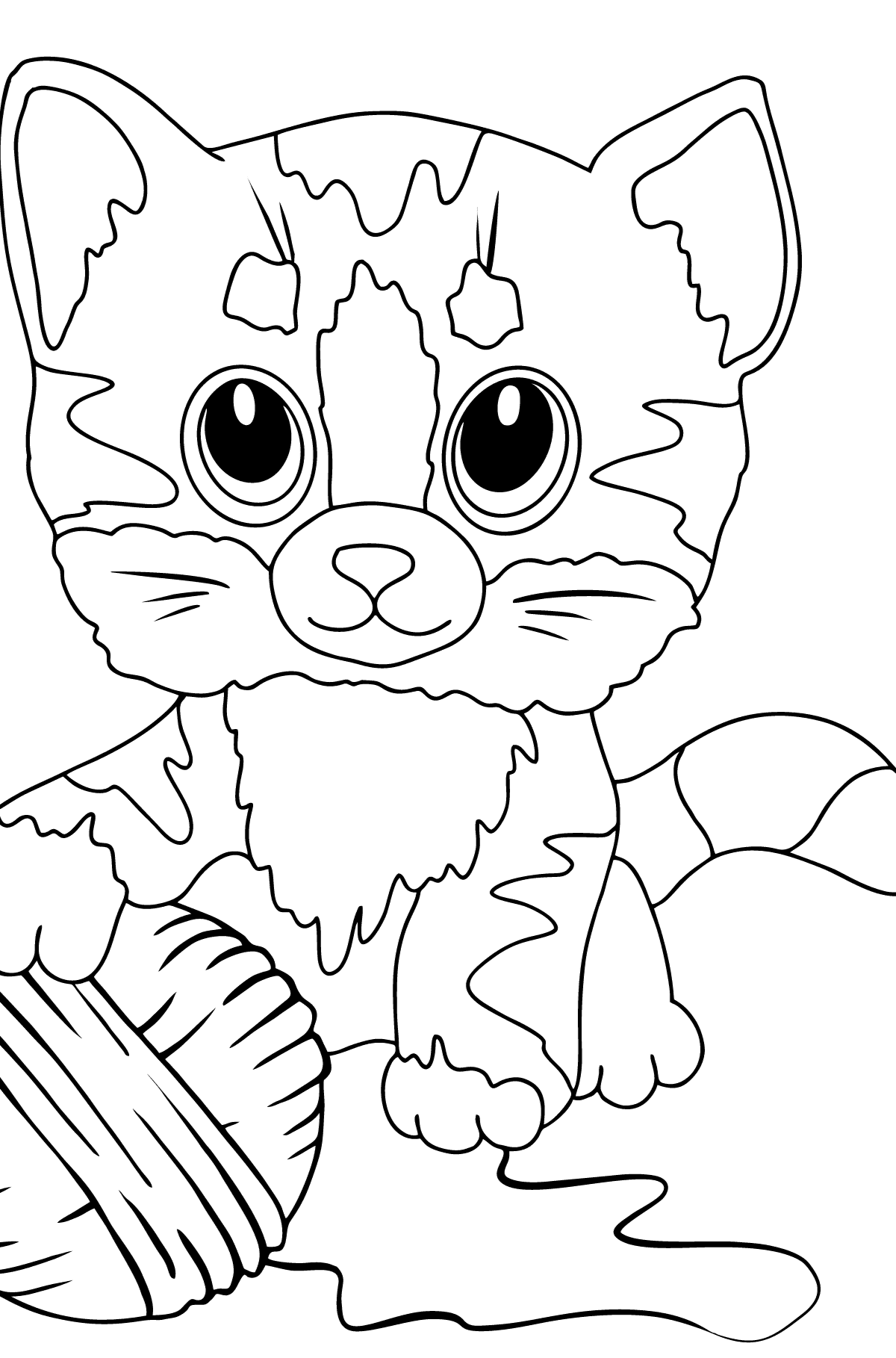 Desenhos Online para colorir e imprimir!: Desenho de gatos fofos para  pintar e colorir