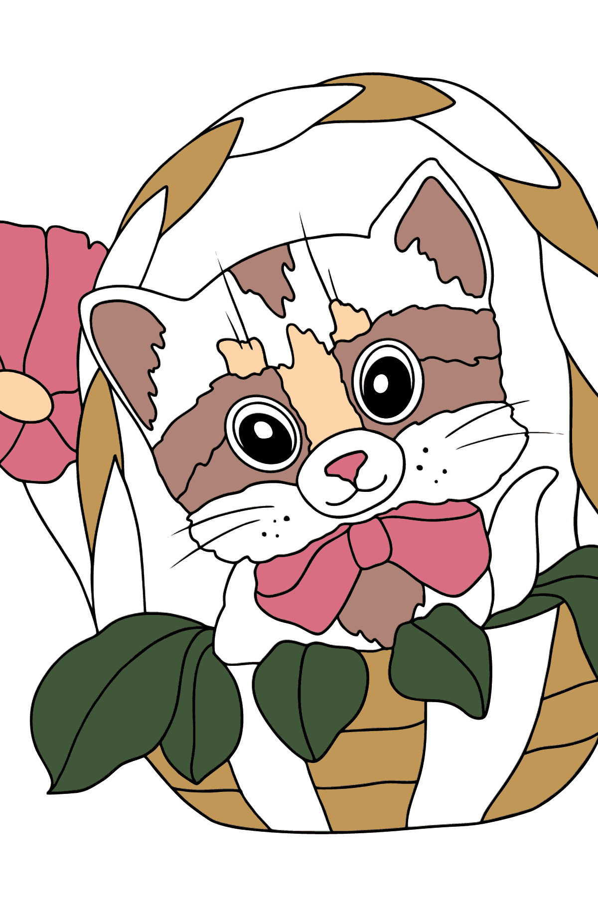 Gatinho gentil para colorir  - Desenhos para Colorir para Crianças