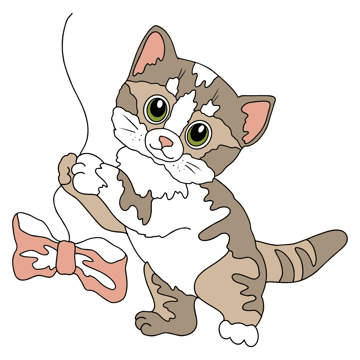 kitten-with-a-bow-coloring-page-online-and-print-for-free