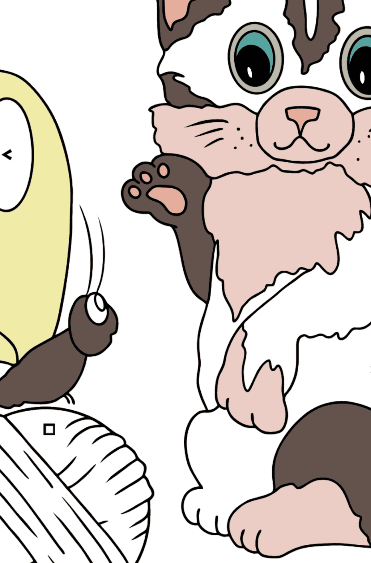 Desenho para colorir de gatinho - Colorir por Símbolos para Crianças