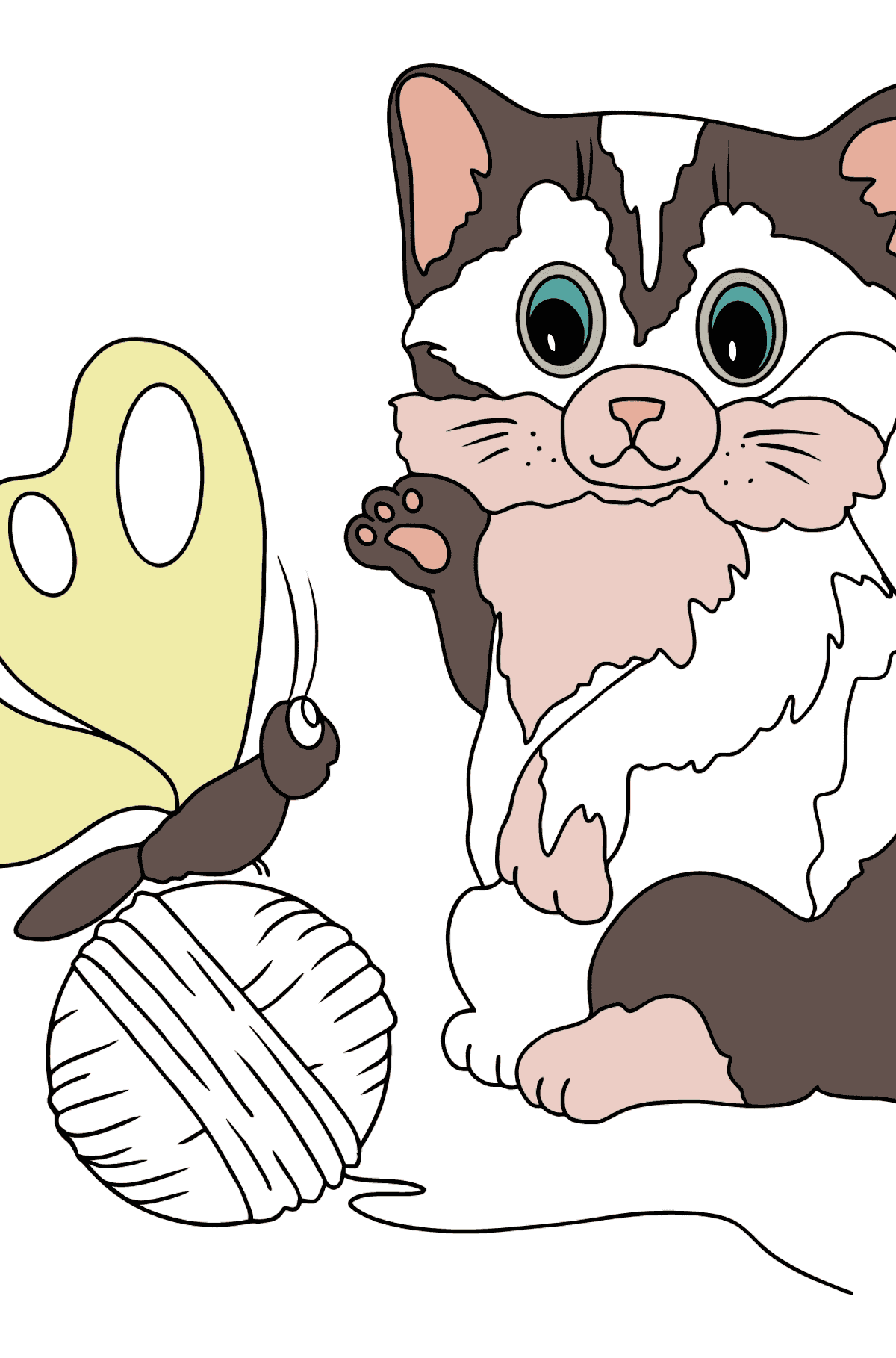 Disegno da colorare di gattino - Disegni da colorare per bambini