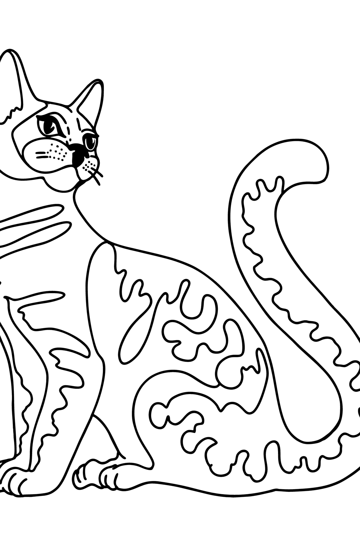 раскраска бенгальская кошка