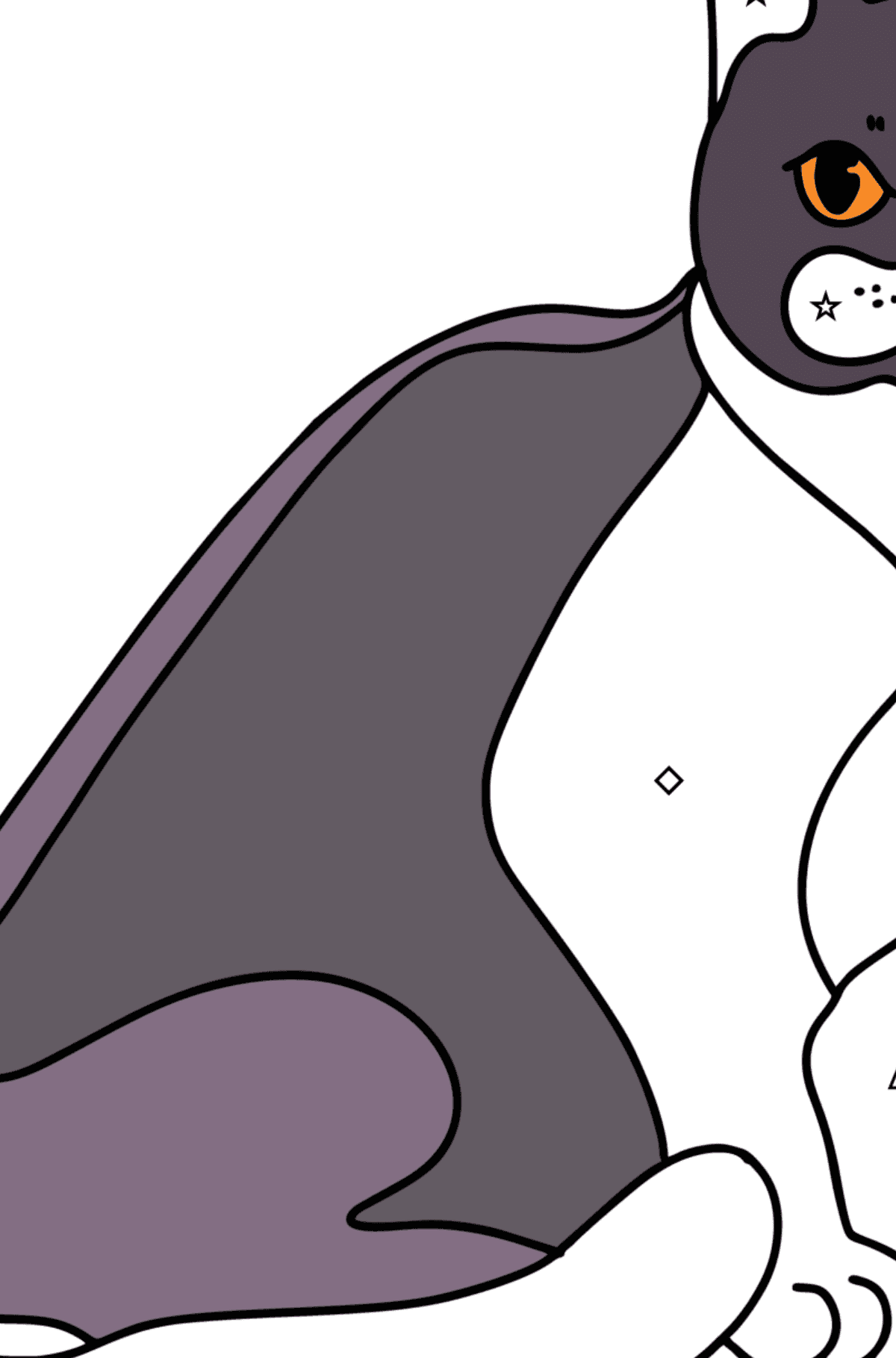 Ausmalbild Bombay-Katze - Ausmalen nach Symbolen für Kinder