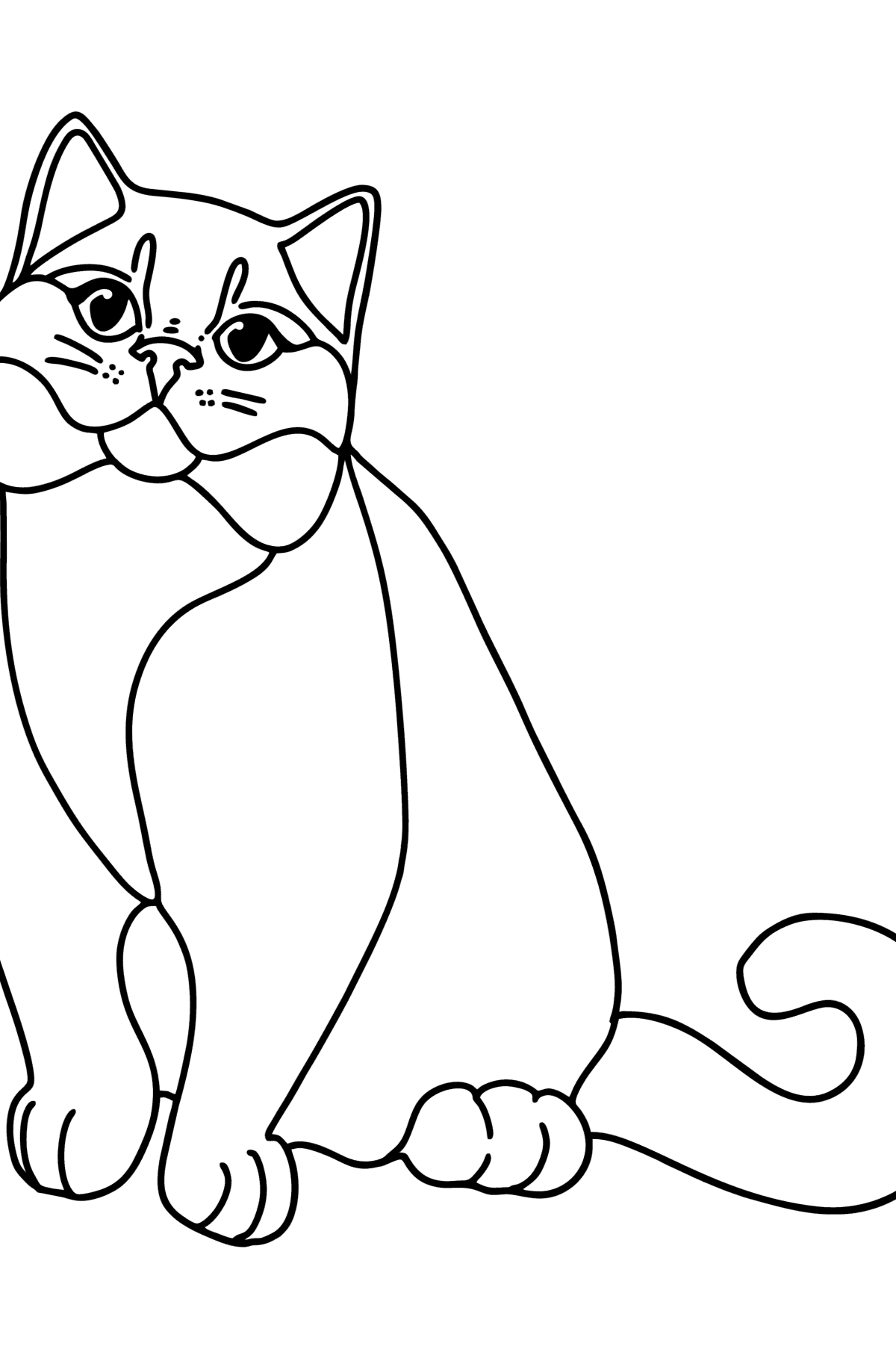 Tegning til farvning Britisk kat - Tegninger til farvelægning for børn