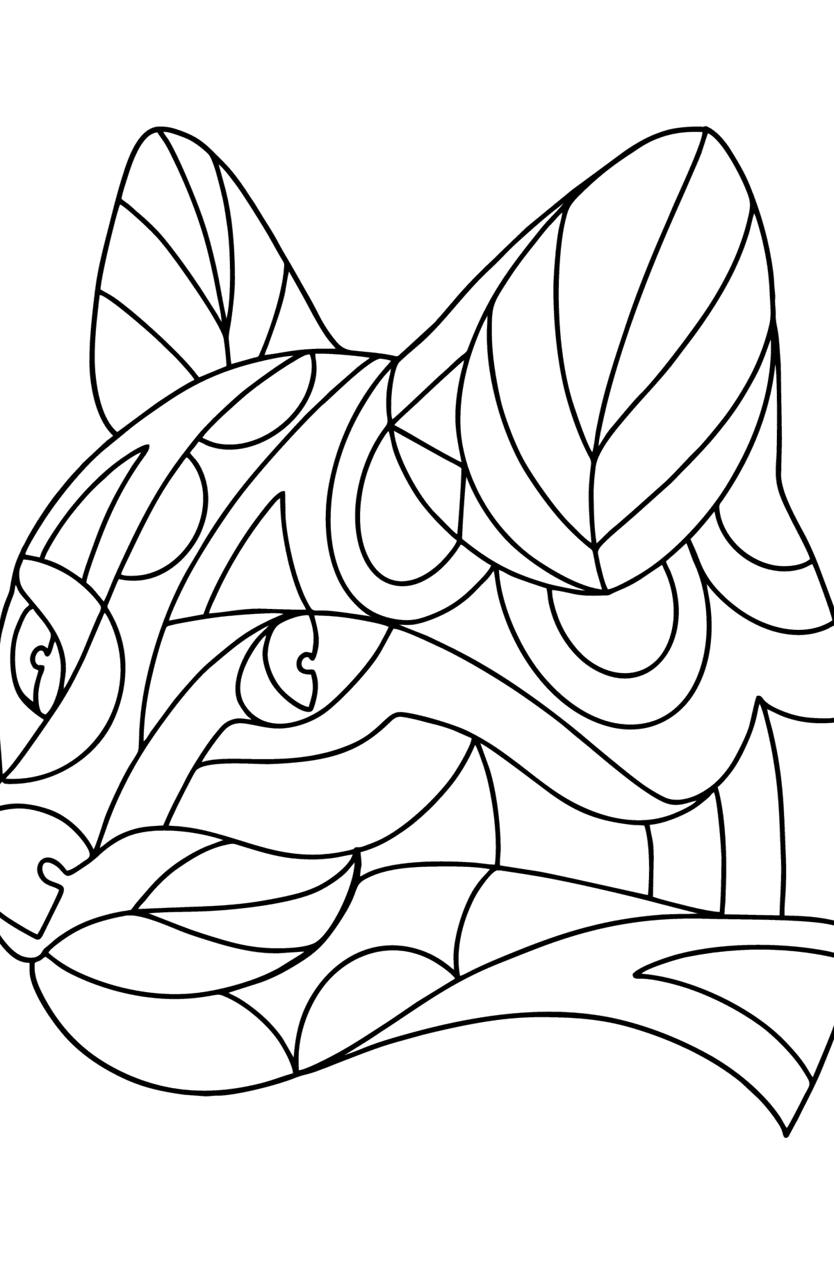 Desen de colorat antistres pisica - Desene de colorat pentru copii