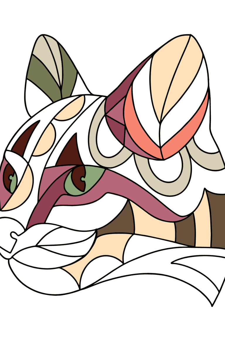 Cat Mask coloring page ♥ Online and Print for Free!