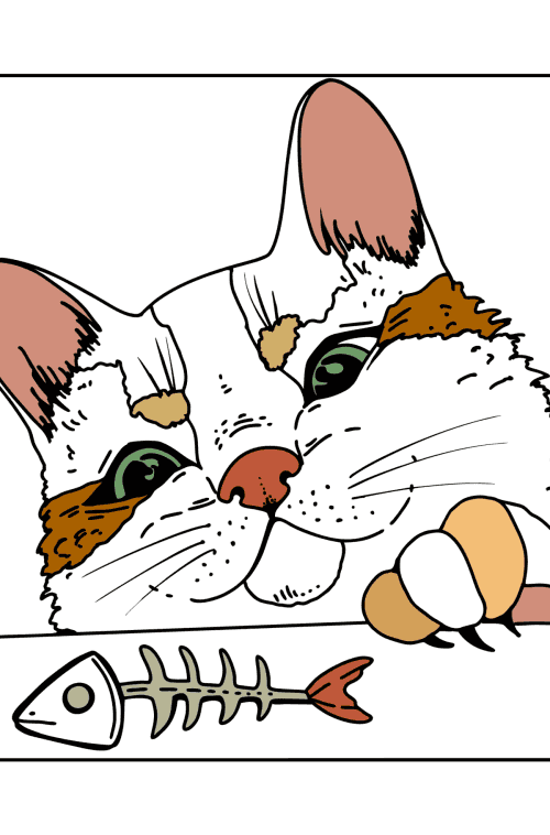 Cat Mask coloring page ♥ Online and Print for Free!