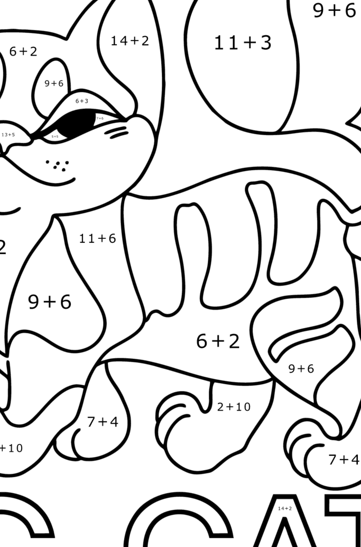 English Letter C coloring page - Math Coloring - Addition for Kids