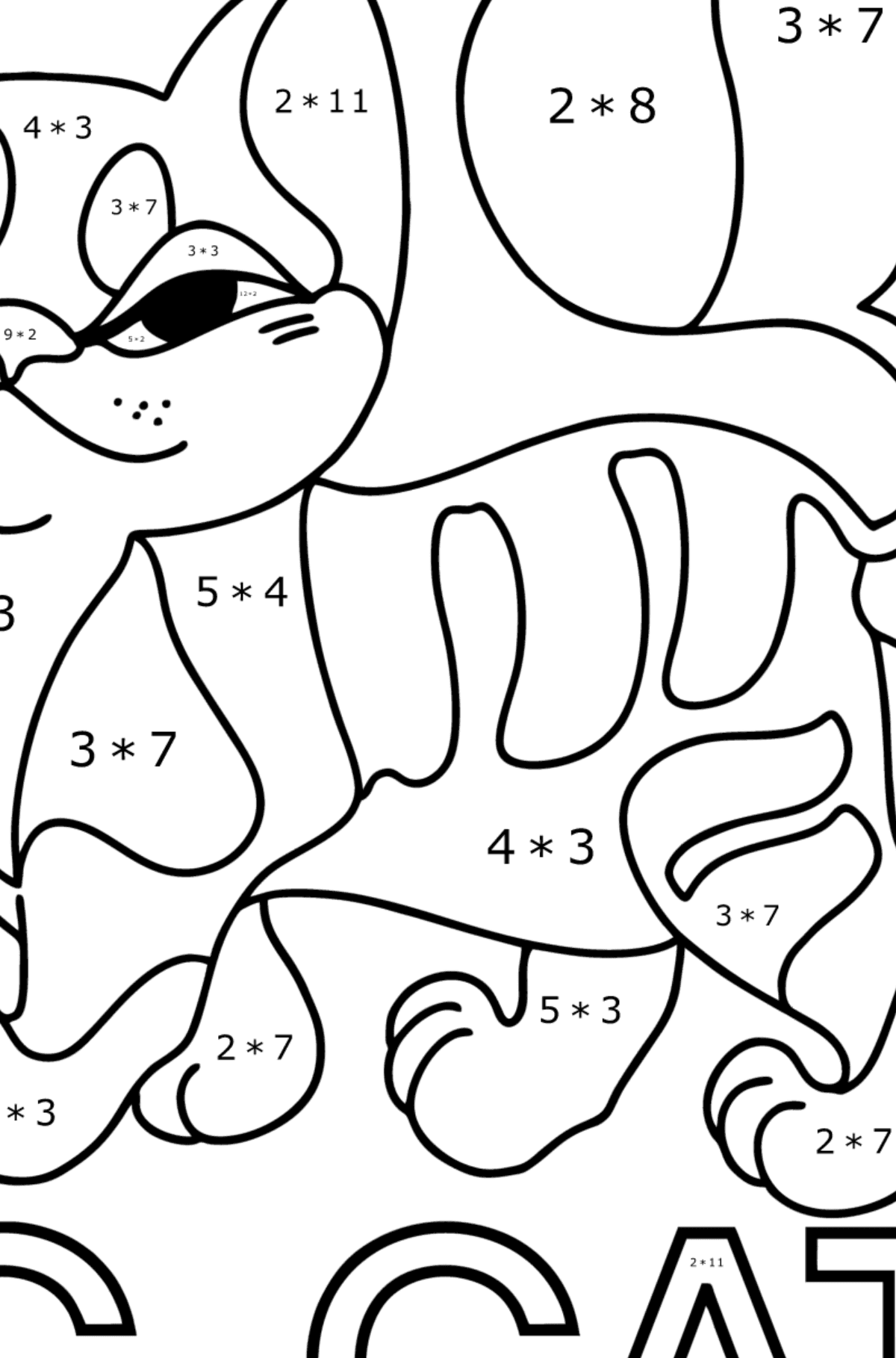 English Letter C coloring page - Math Coloring - Multiplication for Kids
