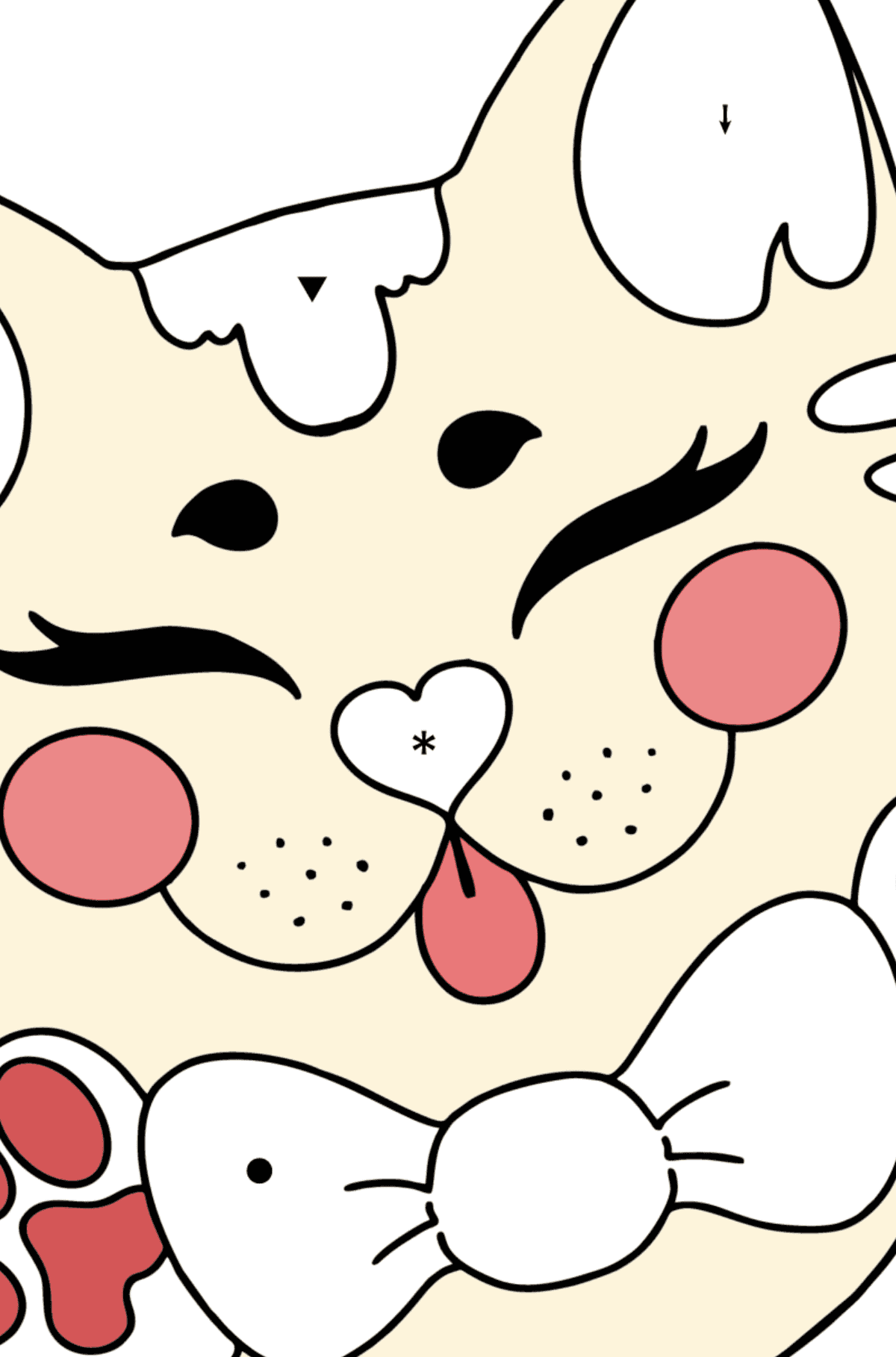 Dibujo de Máscara de gato para colorear - Colorear por Símbolos para Niños