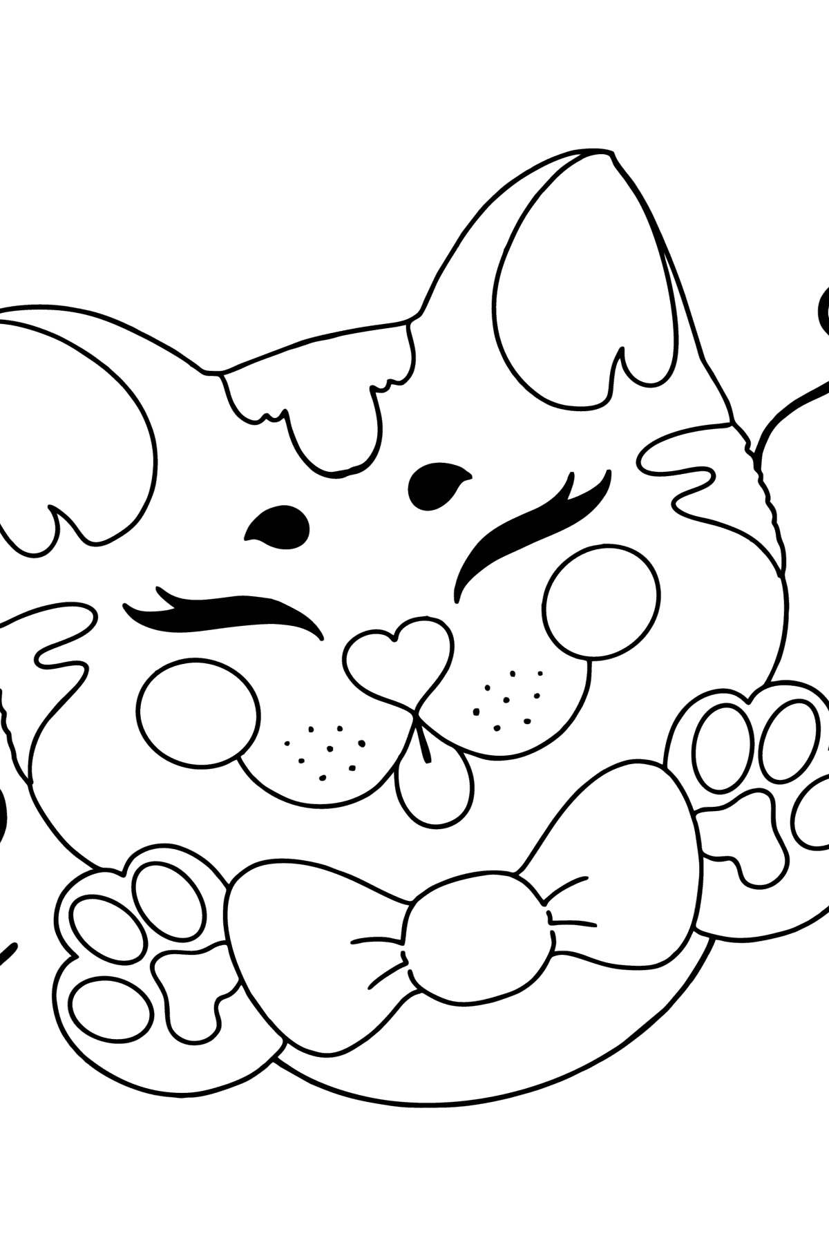 Desen de colorat mască de pisică - Desene de colorat pentru copii