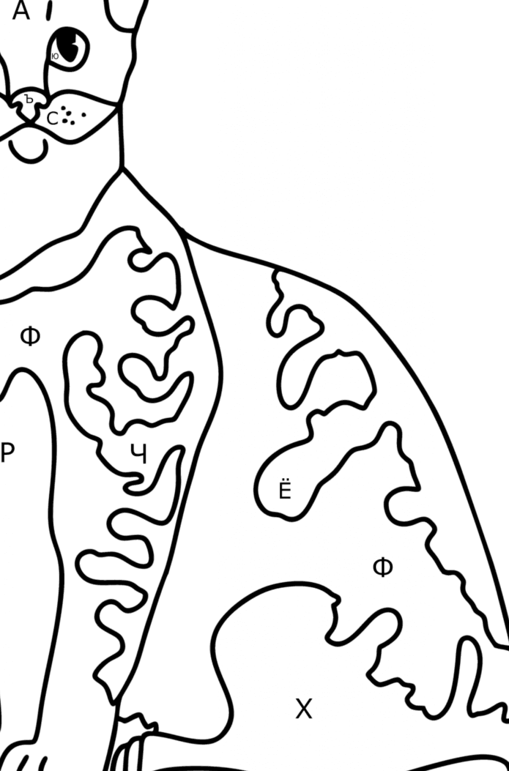 Раскраска Египетская кошка ♥ Онлайн и Распечатать Бесплатно!